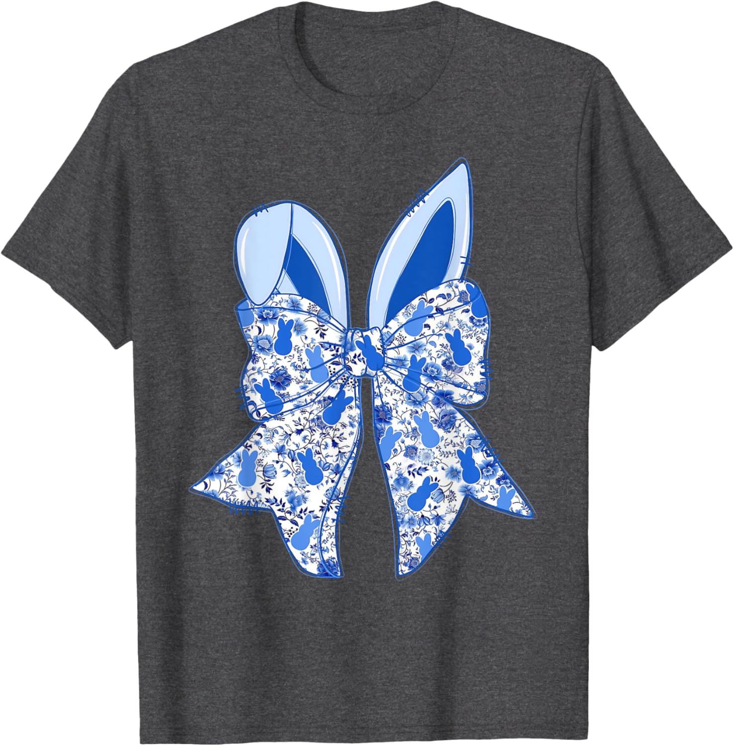 Coquette Bow Happy Easter Bunny Spring Hunt Eggs Rabbit Cute T-Shirt