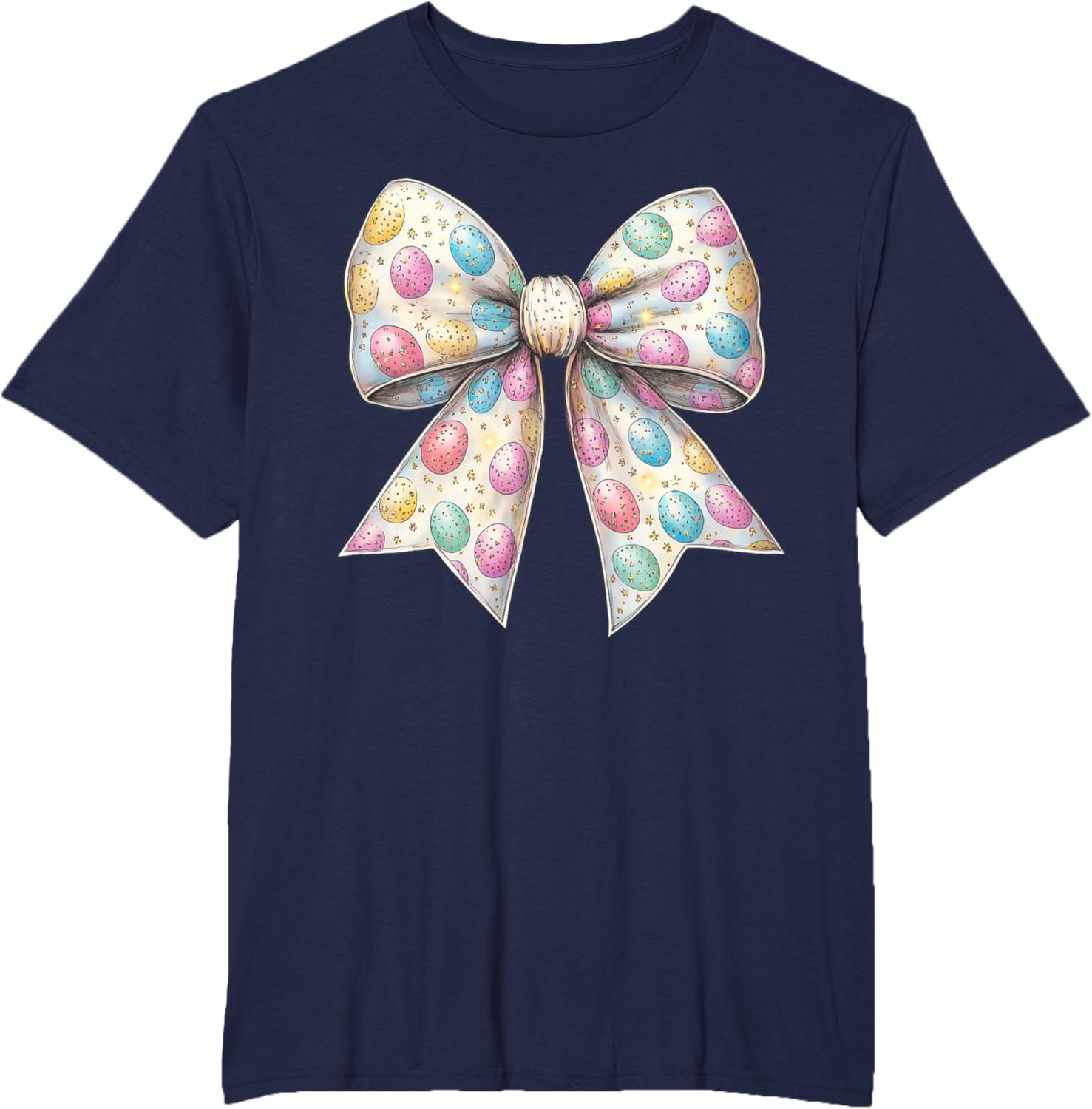 Coquette Bow Happy Easter Bunny Spring Hunt Eggs Rabbit Cute T-Shirt