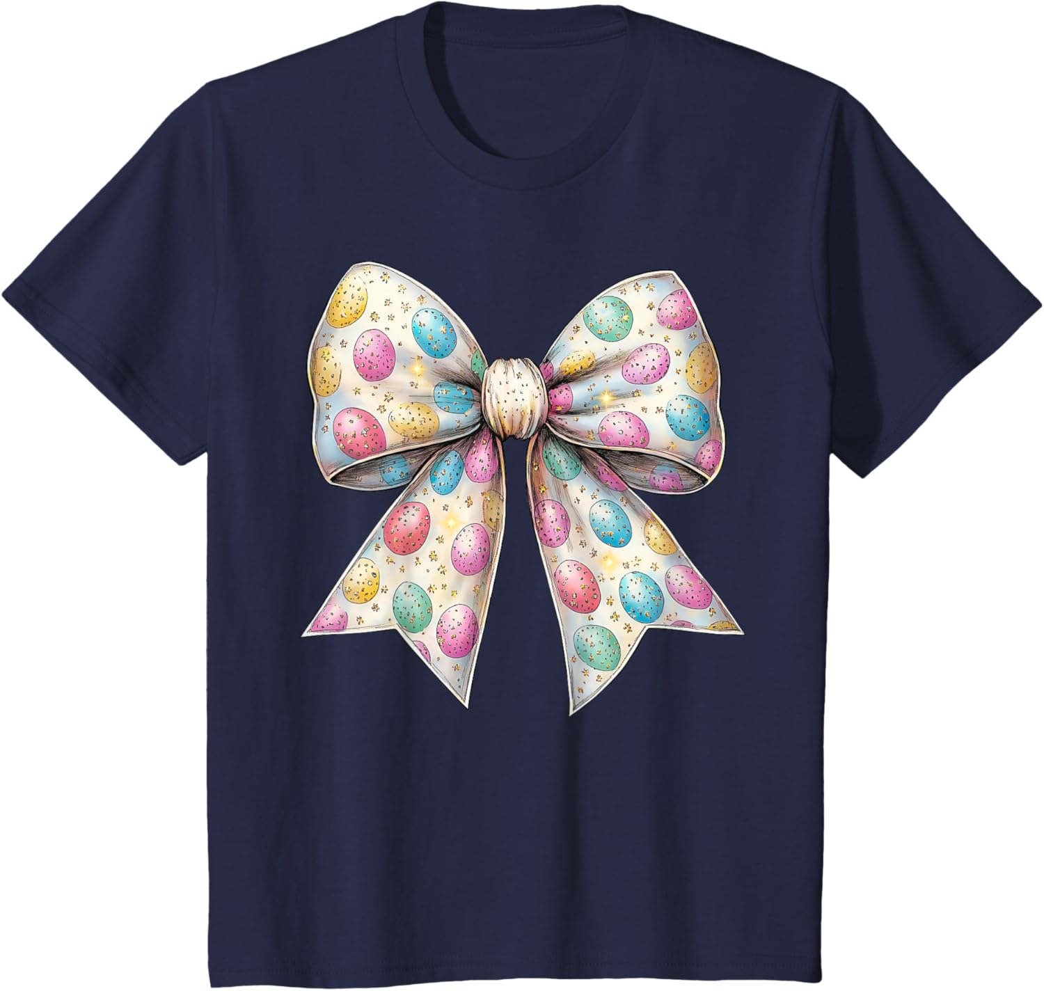 Coquette Bow Happy Easter Bunny Spring Hunt Eggs Rabbit Cute T-Shirt