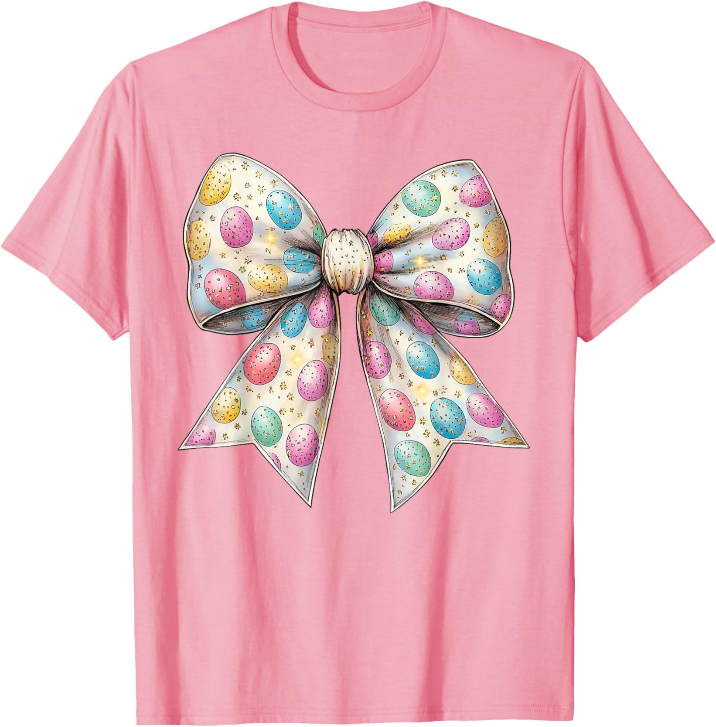 Coquette Bow Happy Easter Bunny Spring Hunt Eggs Rabbit Cute T-Shirt