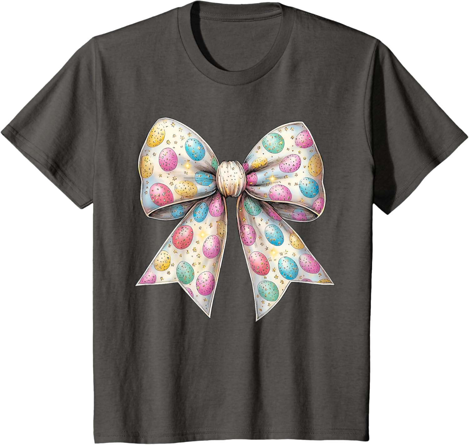 Coquette Bow Happy Easter Bunny Spring Hunt Eggs Rabbit Cute T-Shirt