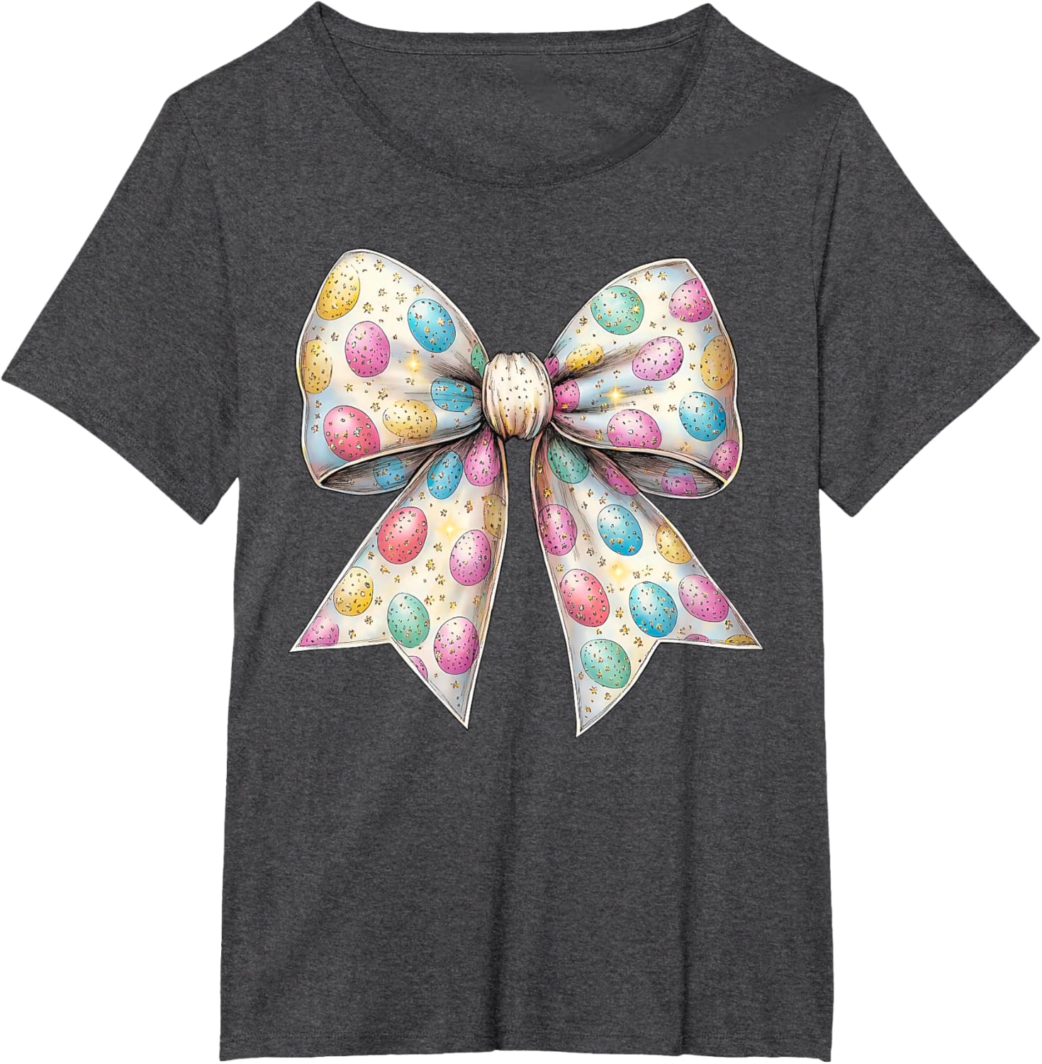 Coquette Bow Happy Easter Bunny Spring Hunt Eggs Rabbit Cute T-Shirt