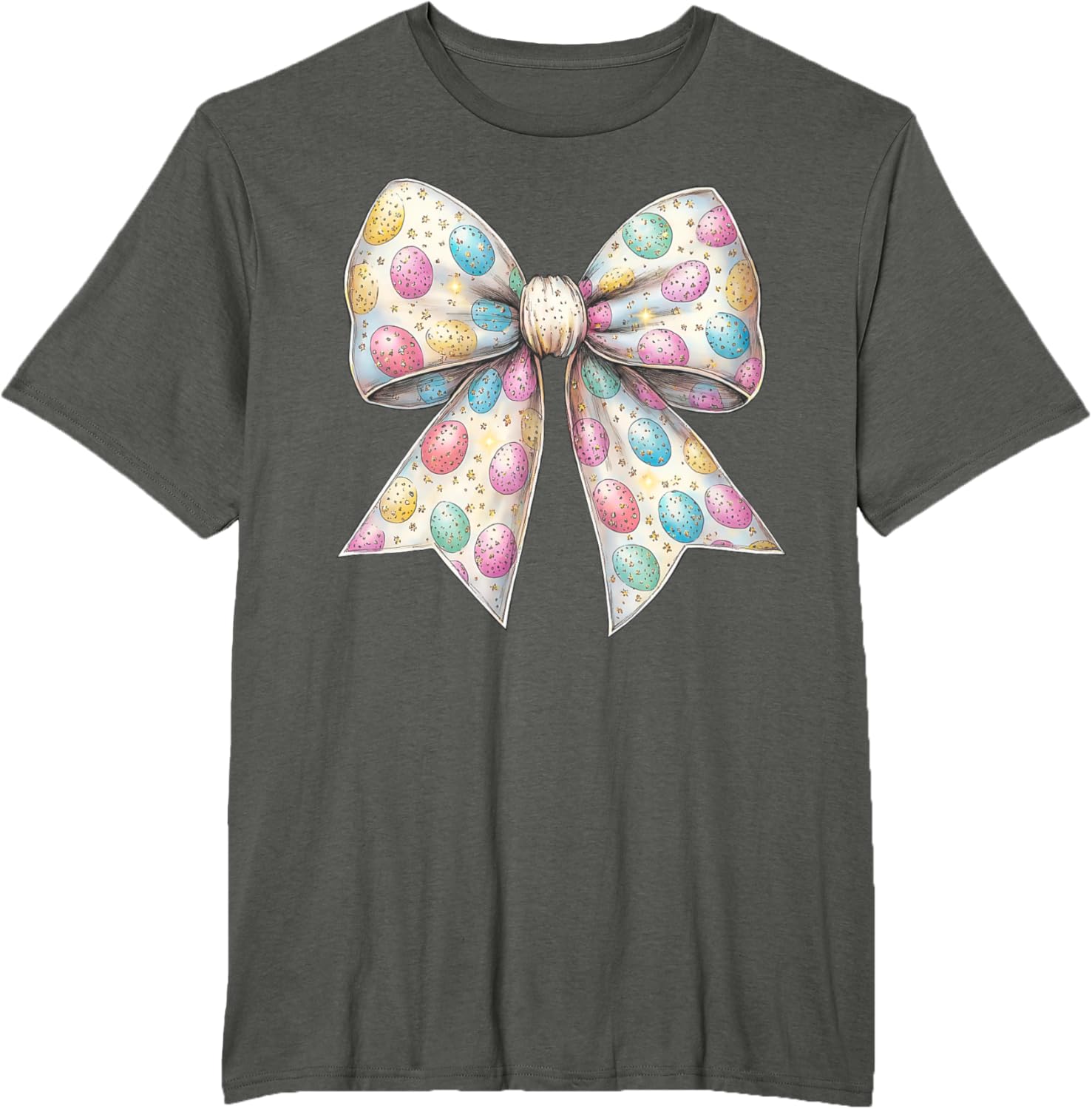 Coquette Bow Happy Easter Bunny Spring Hunt Eggs Rabbit Cute T-Shirt