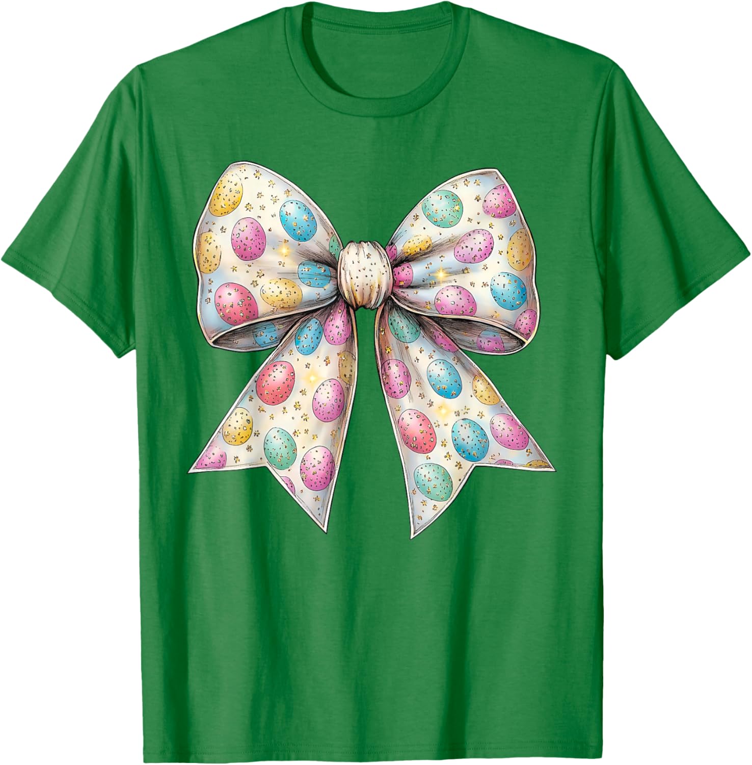 Coquette Bow Happy Easter Bunny Spring Hunt Eggs Rabbit Cute T-Shirt