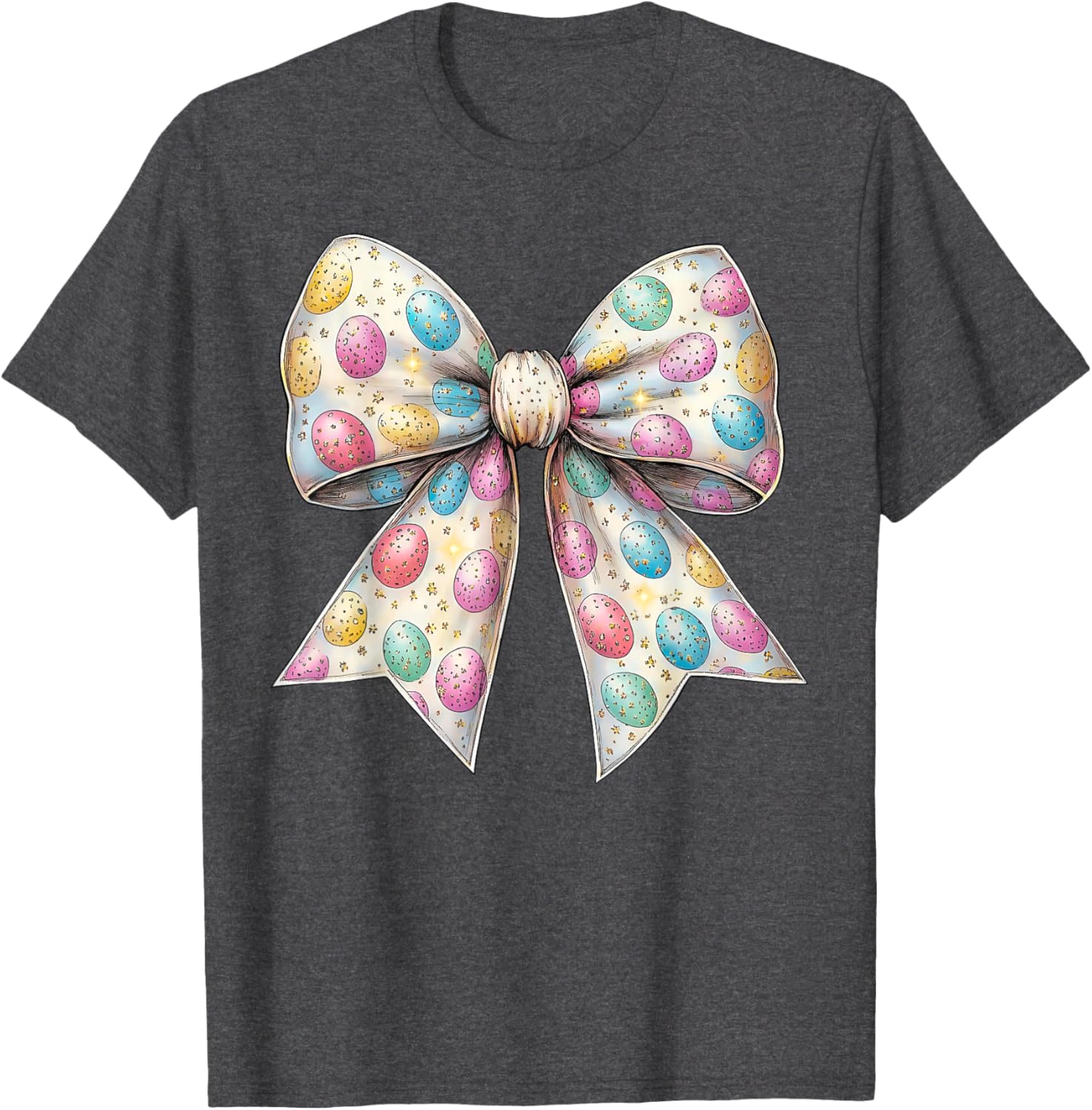 Coquette Bow Happy Easter Bunny Spring Hunt Eggs Rabbit Cute T-Shirt