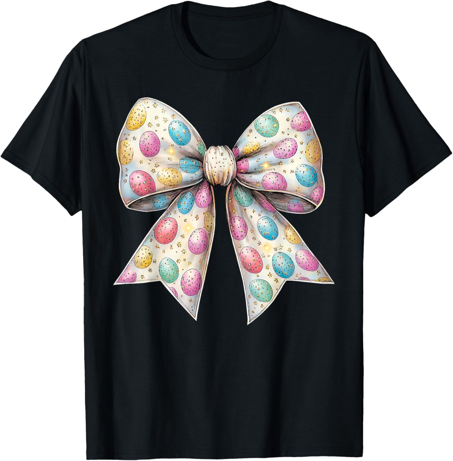 Coquette Bow Happy Easter Bunny Spring Hunt Eggs Rabbit Cute T-Shirt