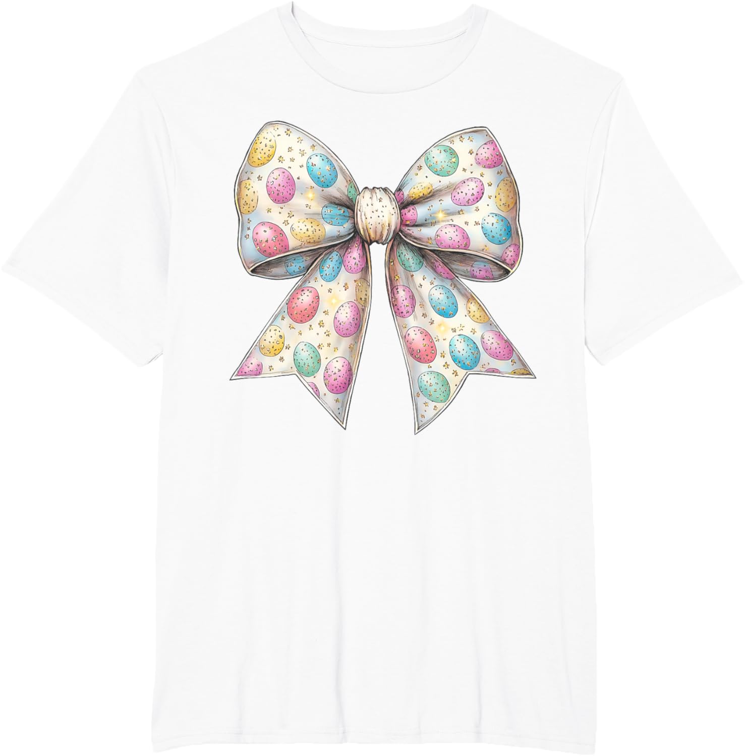 Coquette Bow Happy Easter Bunny Spring Hunt Eggs Rabbit Cute T-Shirt