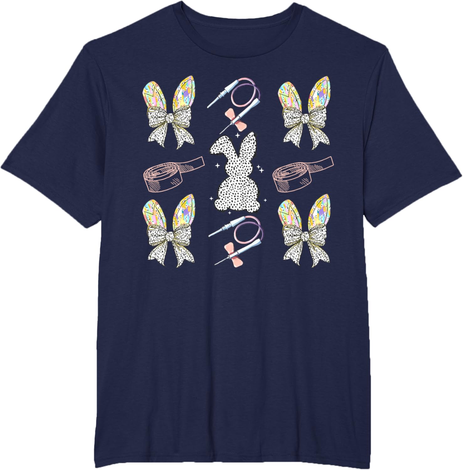 Coquette Bow Phlebotomy Easter Bunny Phlebotomist Tech Phleb T-Shirt