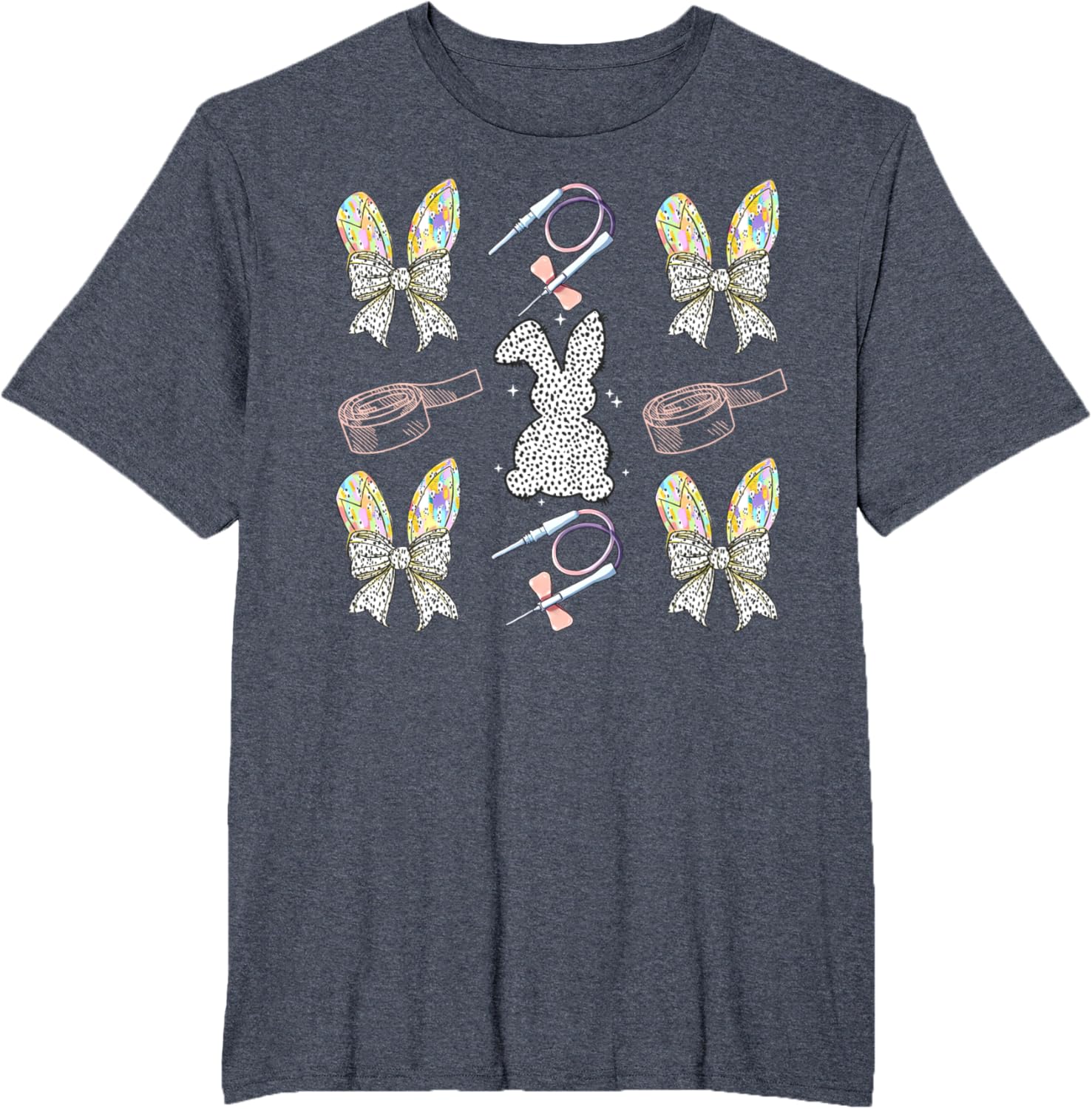 Coquette Bow Phlebotomy Easter Bunny Phlebotomist Tech Phleb T-Shirt