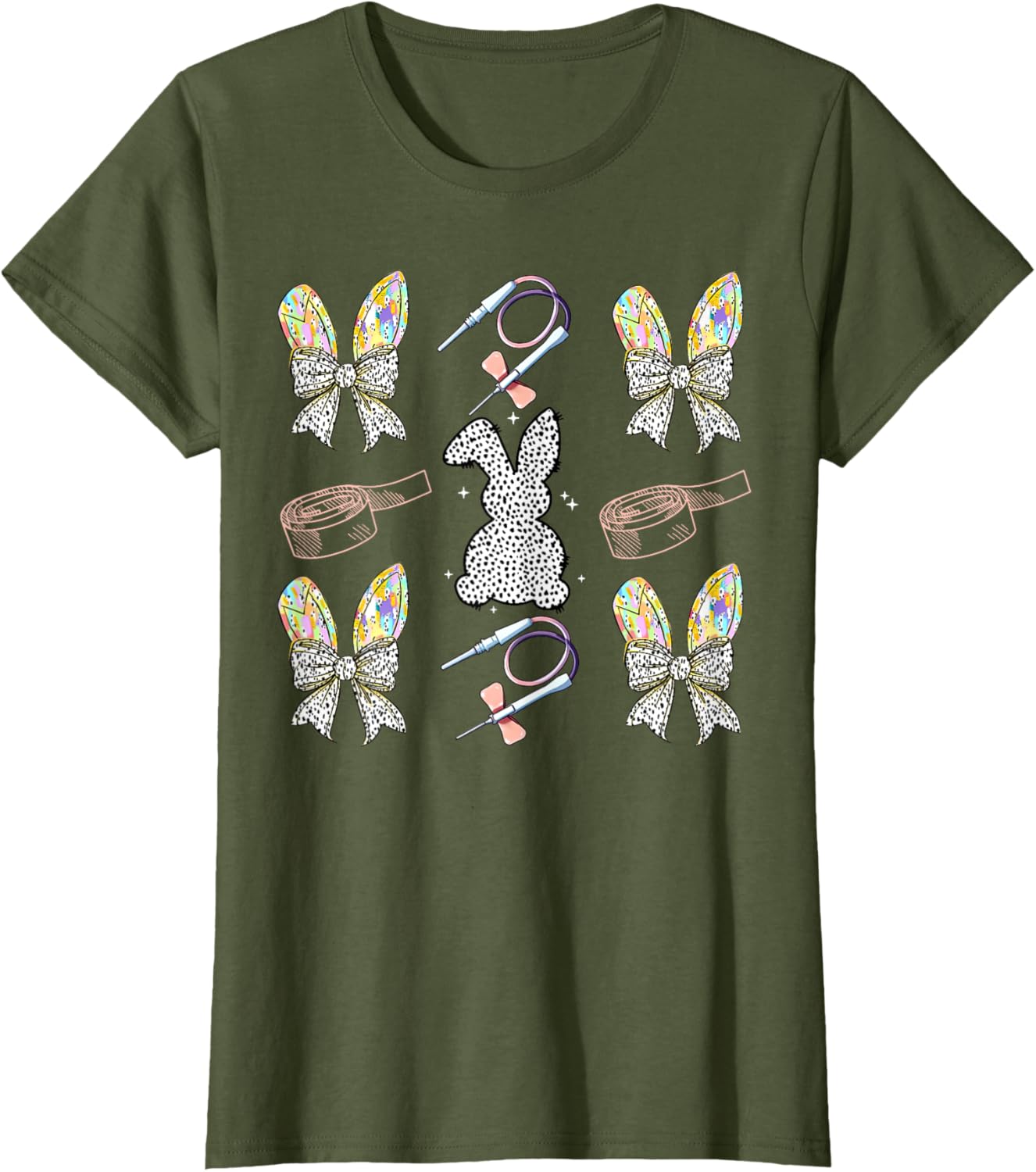 Coquette Bow Phlebotomy Easter Bunny Phlebotomist Tech Phleb T-Shirt