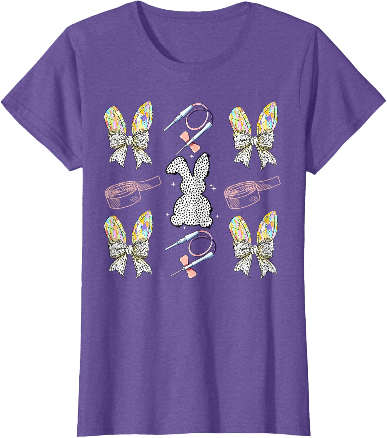 Coquette Bow Phlebotomy Easter Bunny Phlebotomist Tech Phleb T-Shirt