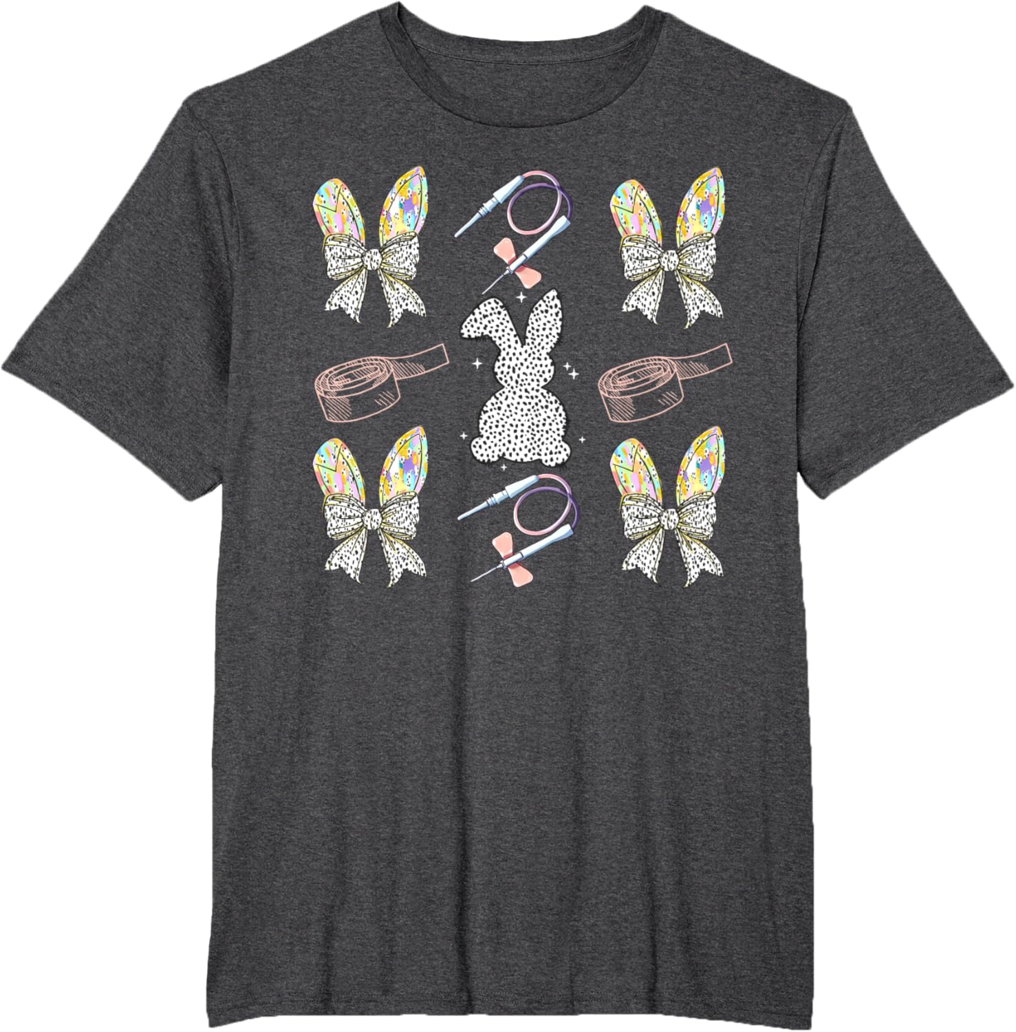 Coquette Bow Phlebotomy Easter Bunny Phlebotomist Tech Phleb T-Shirt