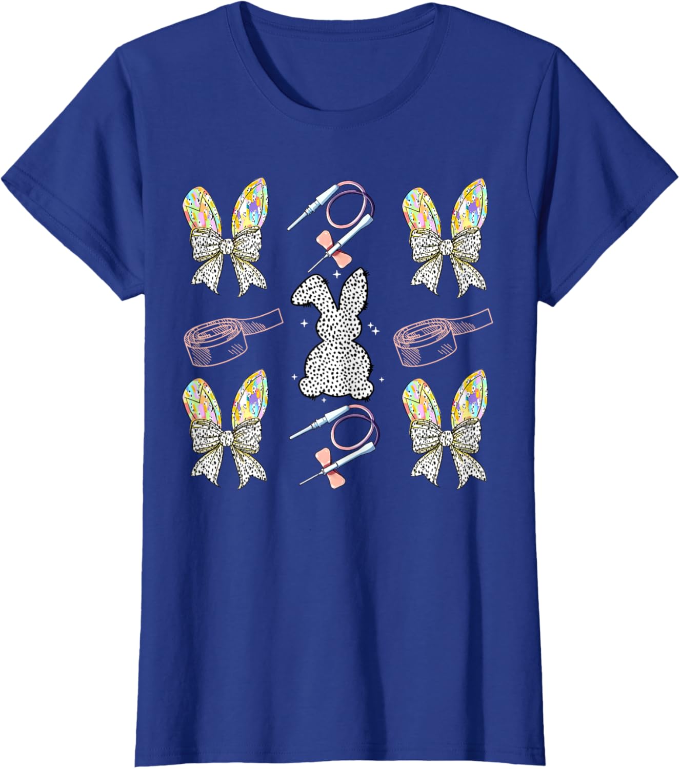 Coquette Bow Phlebotomy Easter Bunny Phlebotomist Tech Phleb T-Shirt