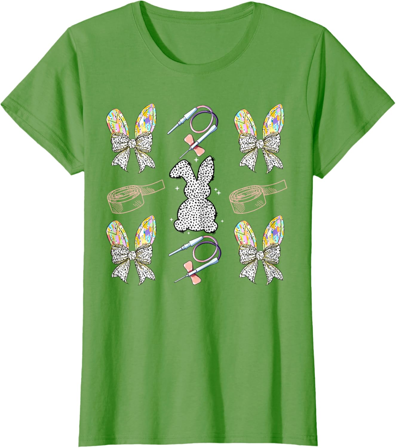 Coquette Bow Phlebotomy Easter Bunny Phlebotomist Tech Phleb T-Shirt