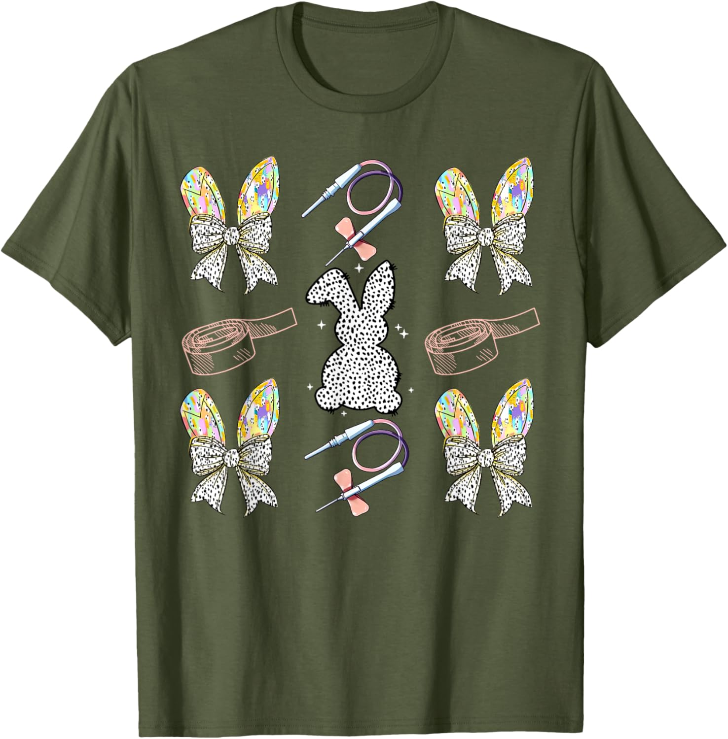 Coquette Bow Phlebotomy Easter Bunny Phlebotomist Tech Phleb T-Shirt