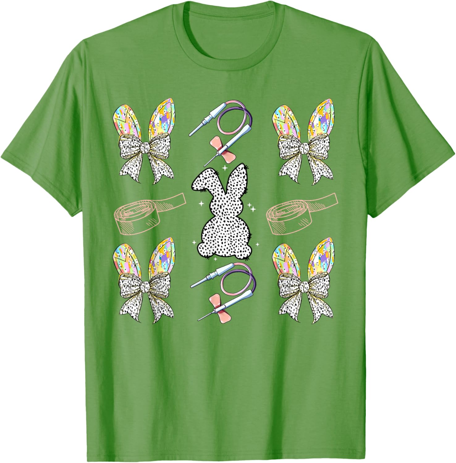 Coquette Bow Phlebotomy Easter Bunny Phlebotomist Tech Phleb T-Shirt