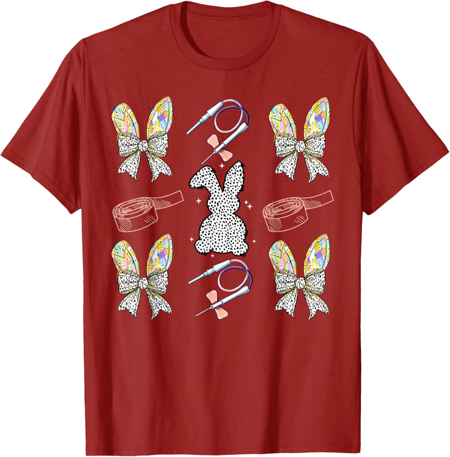 Coquette Bow Phlebotomy Easter Bunny Phlebotomist Tech Phleb T-Shirt