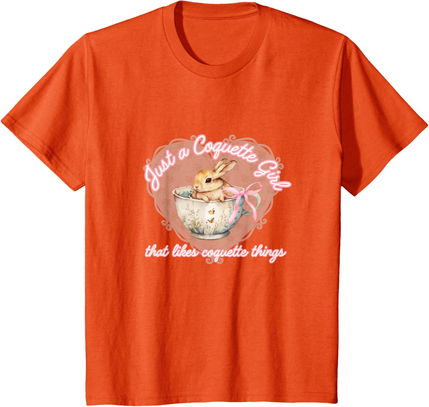 Coquette Bow Simple Pink Cute Girl, Bunny Coquette Things T-Shirt