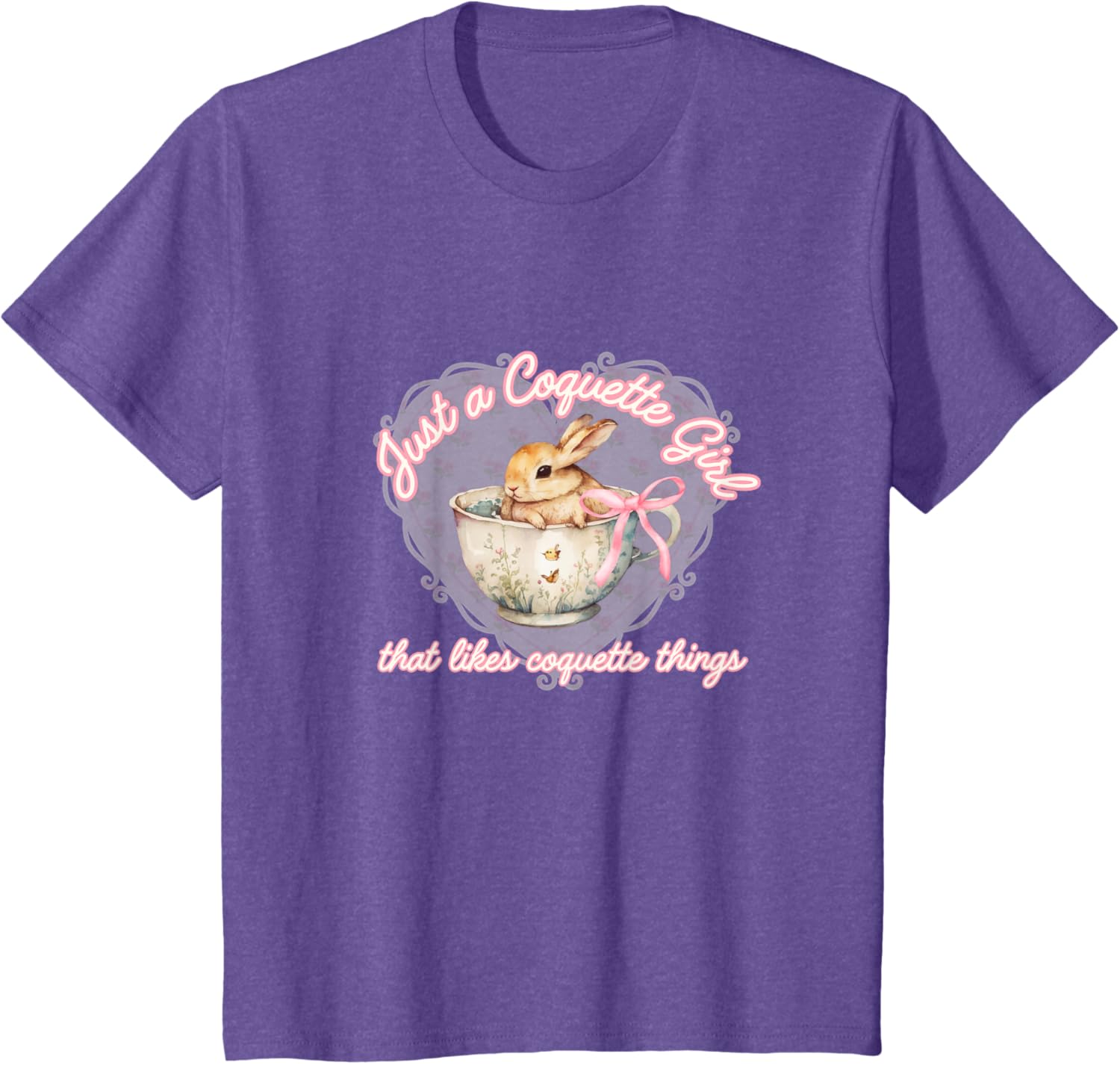 Coquette Bow Simple Pink Cute Girl, Bunny Coquette Things T-Shirt
