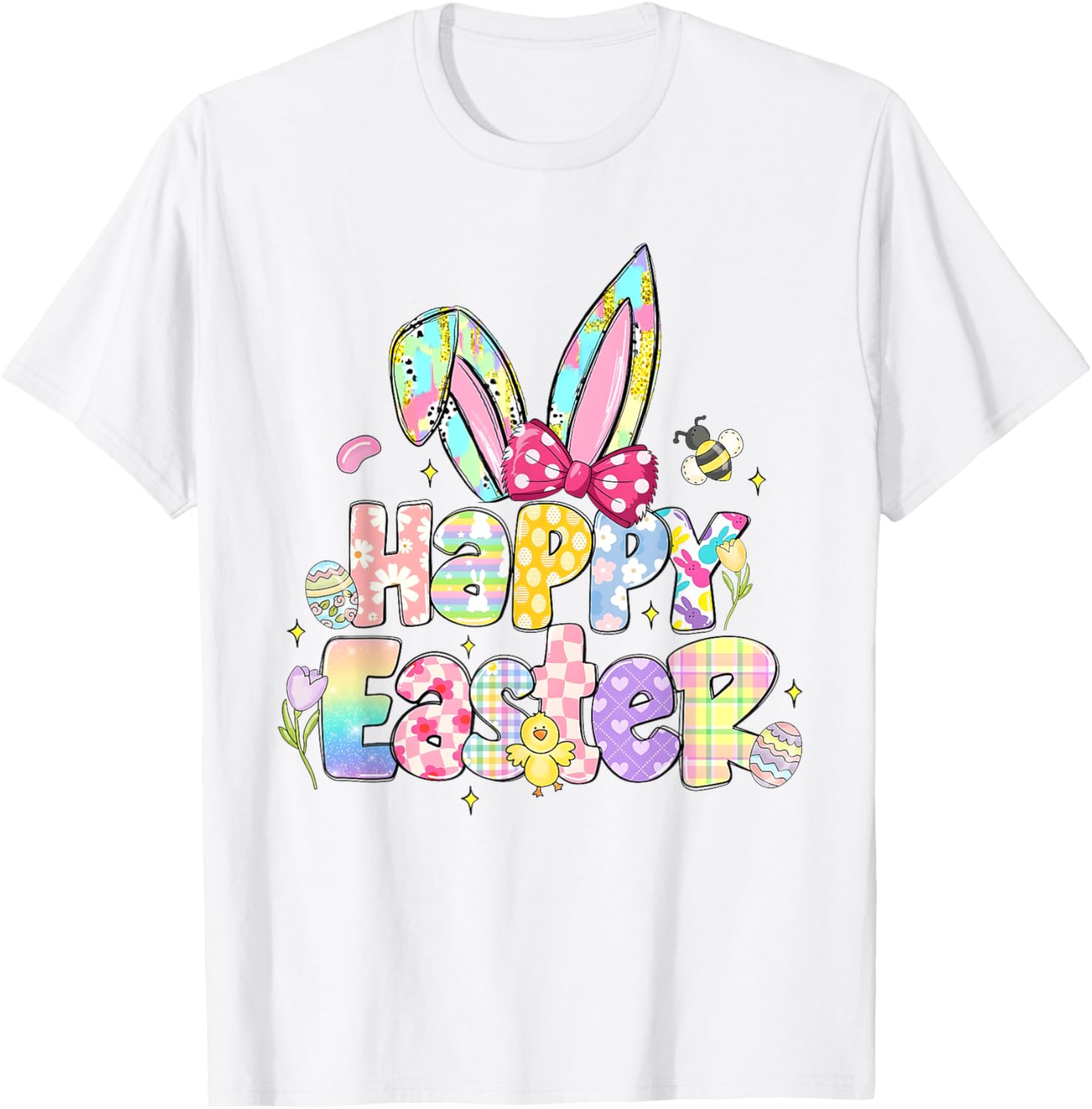 Coquette Bow Sparkling Easter Girl T-Shirt