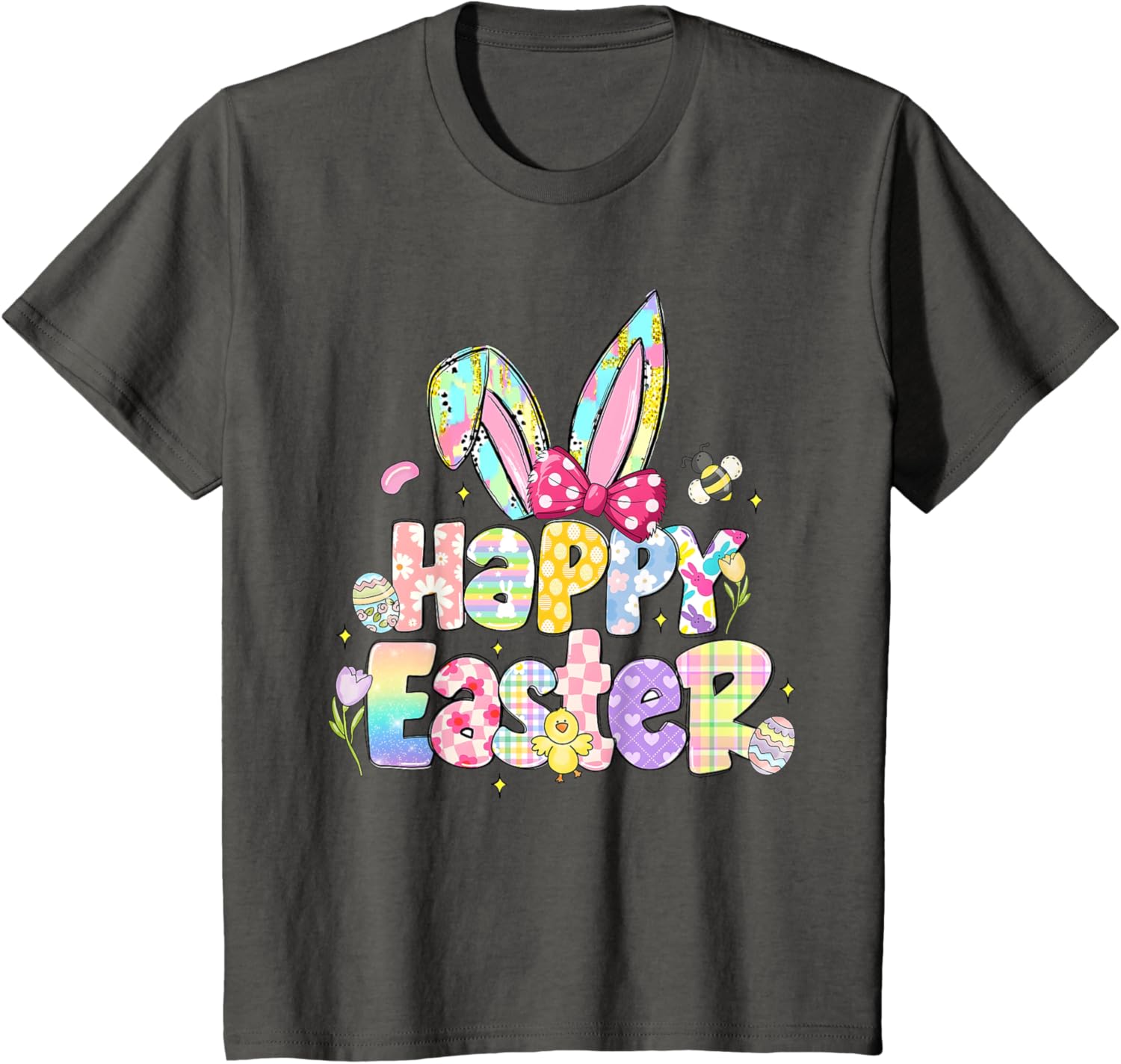 Coquette Bow Sparkling Easter Girl T-Shirt