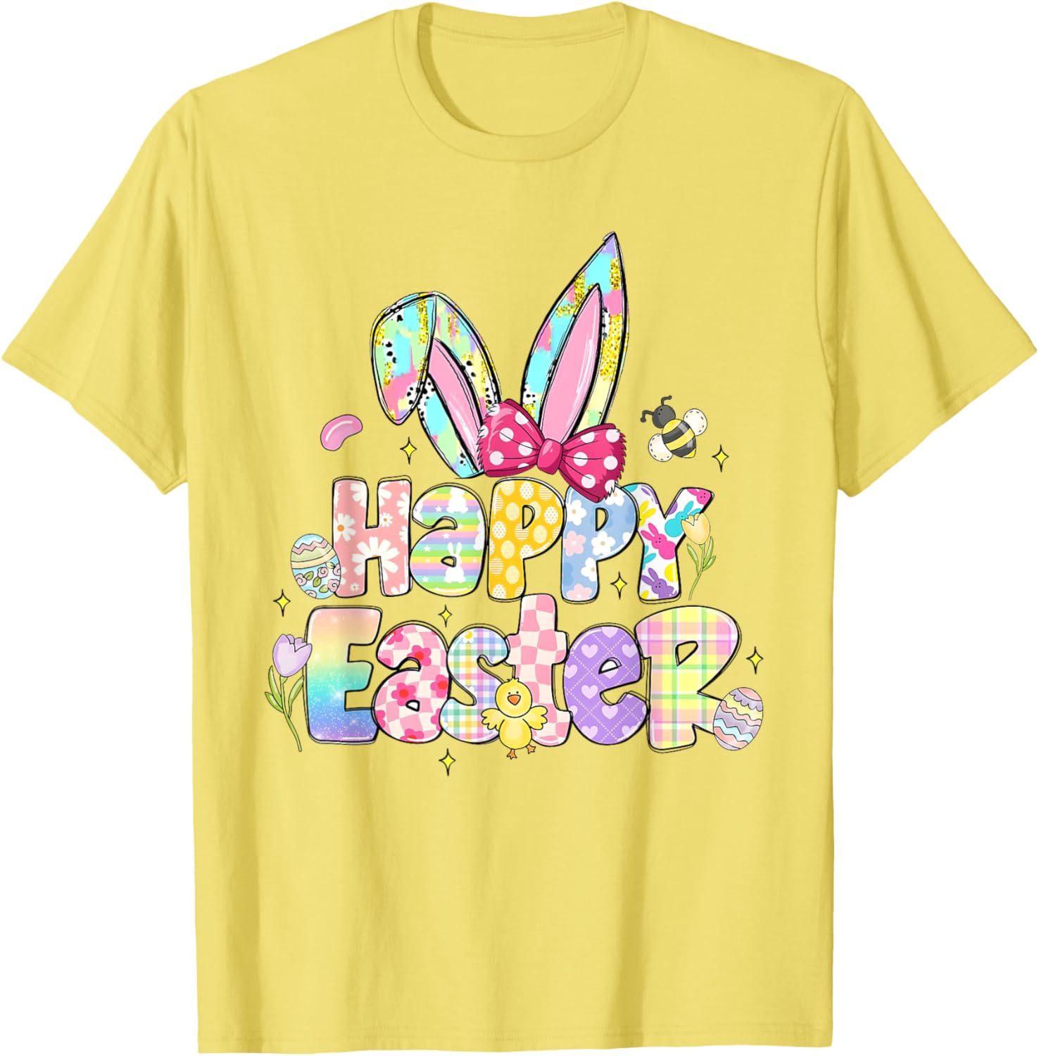 Coquette Bow Sparkling Easter Girl T-Shirt