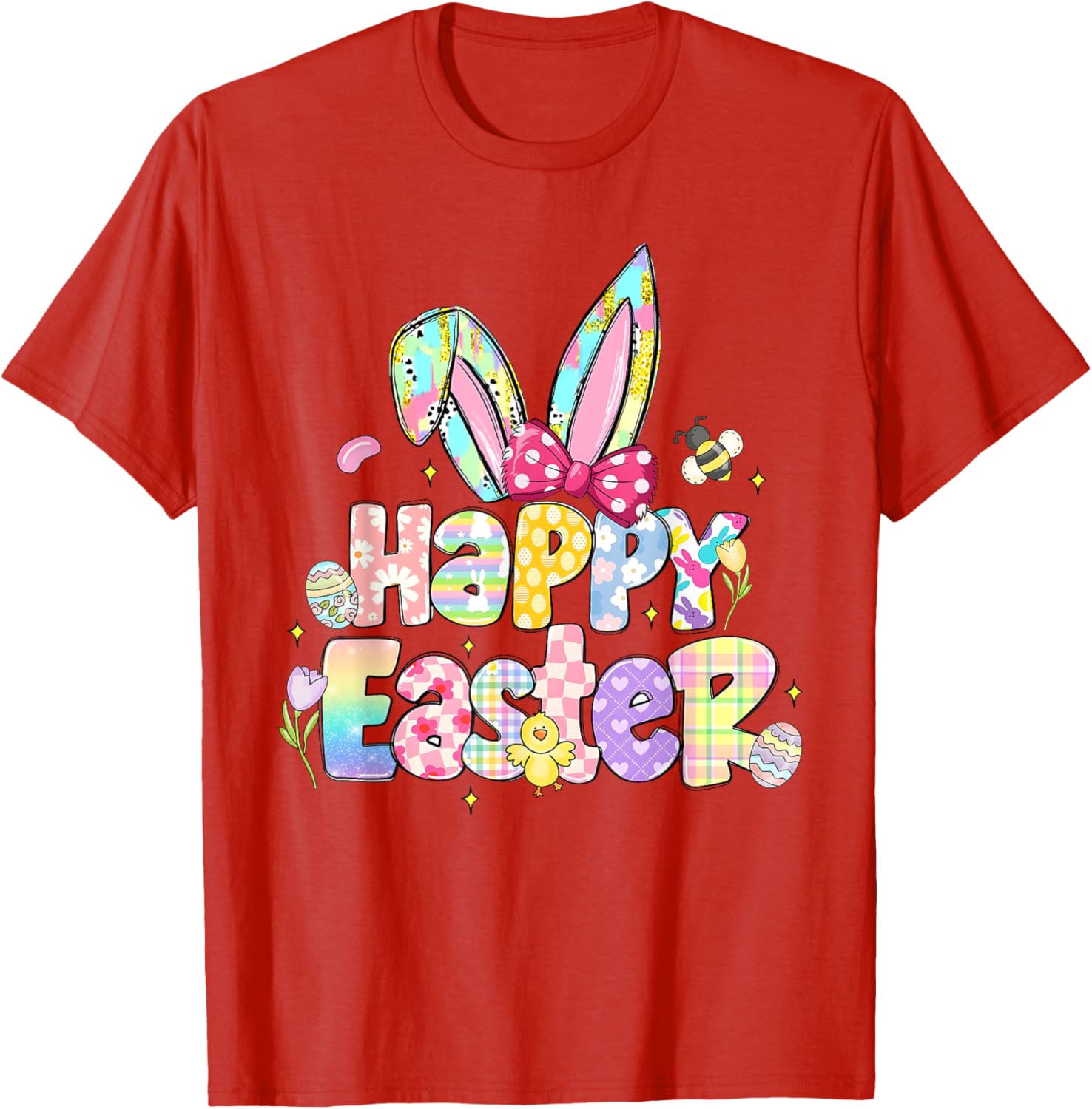 Coquette Bow Sparkling Easter Girl T-Shirt