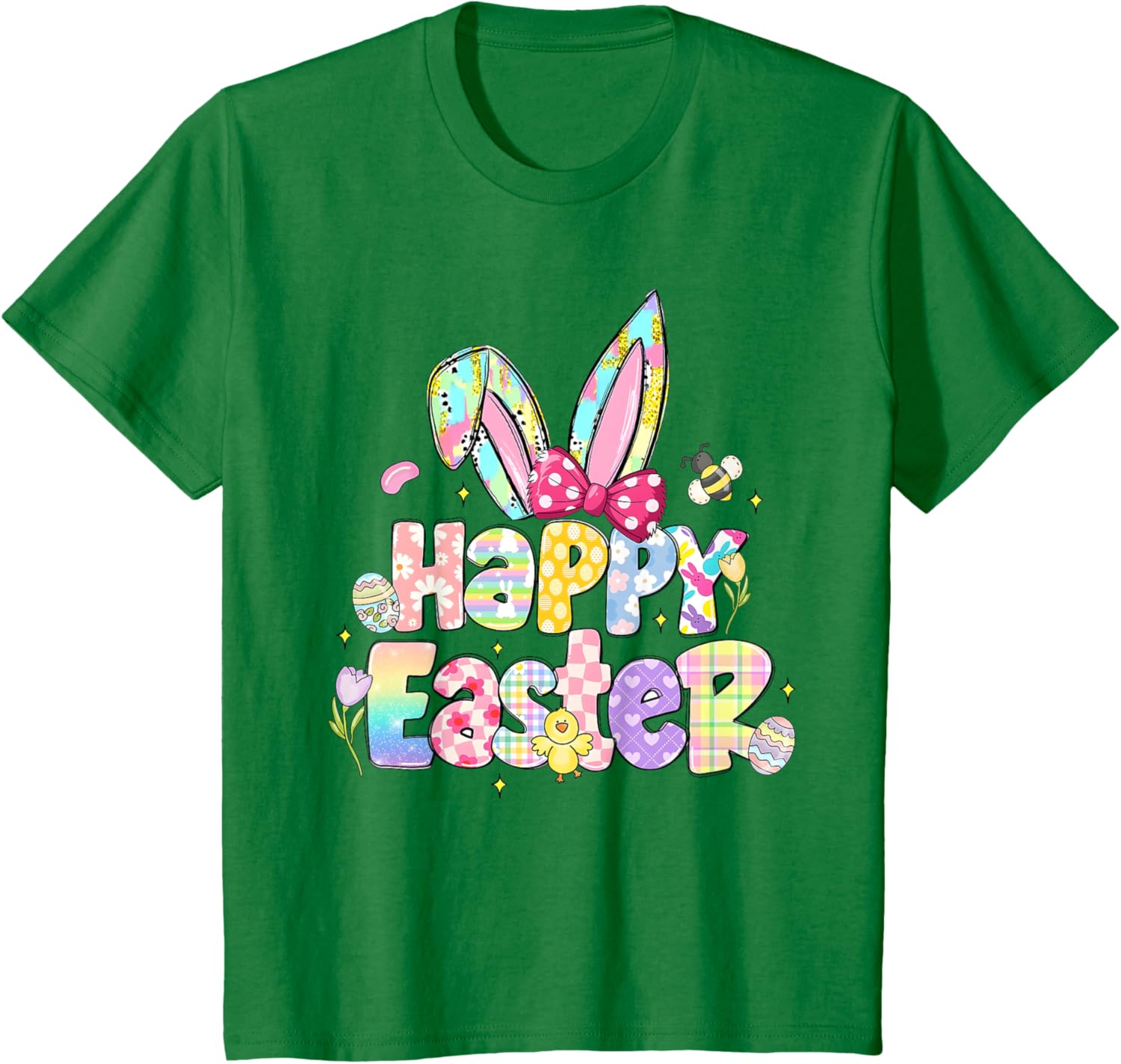 Coquette Bow Sparkling Easter Girl T-Shirt