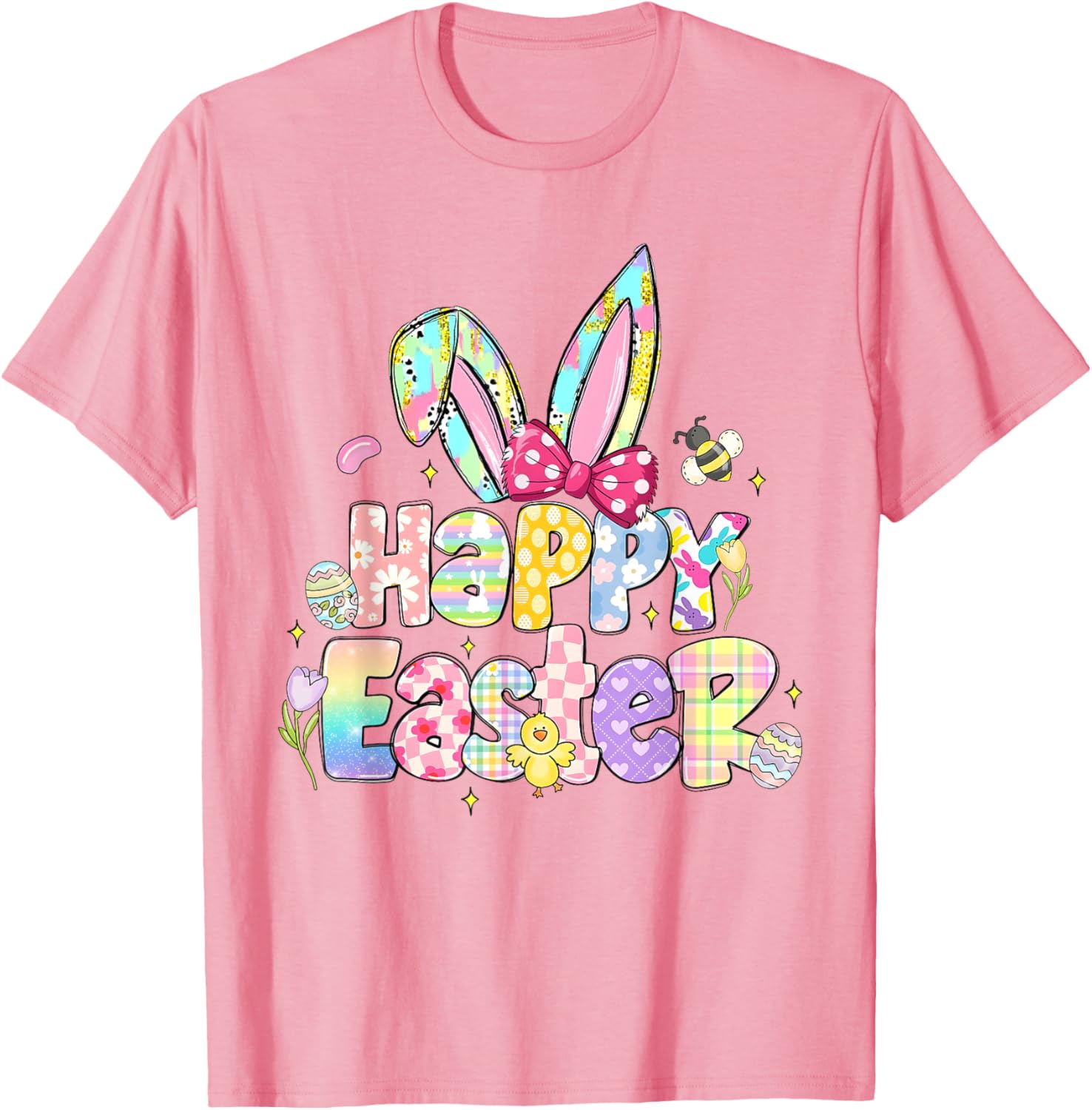 Coquette Bow Sparkling Easter Girl T-Shirt