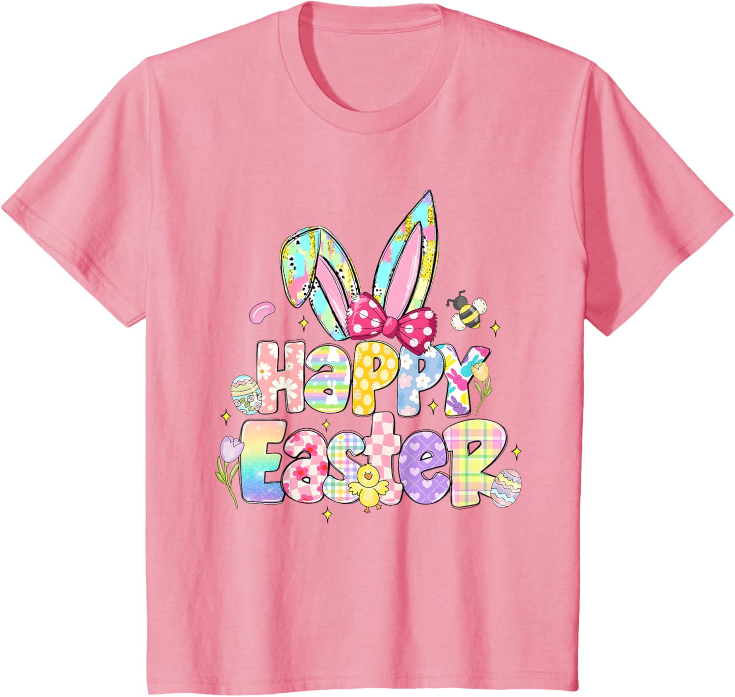 Coquette Bow Sparkling Easter Girl T-Shirt