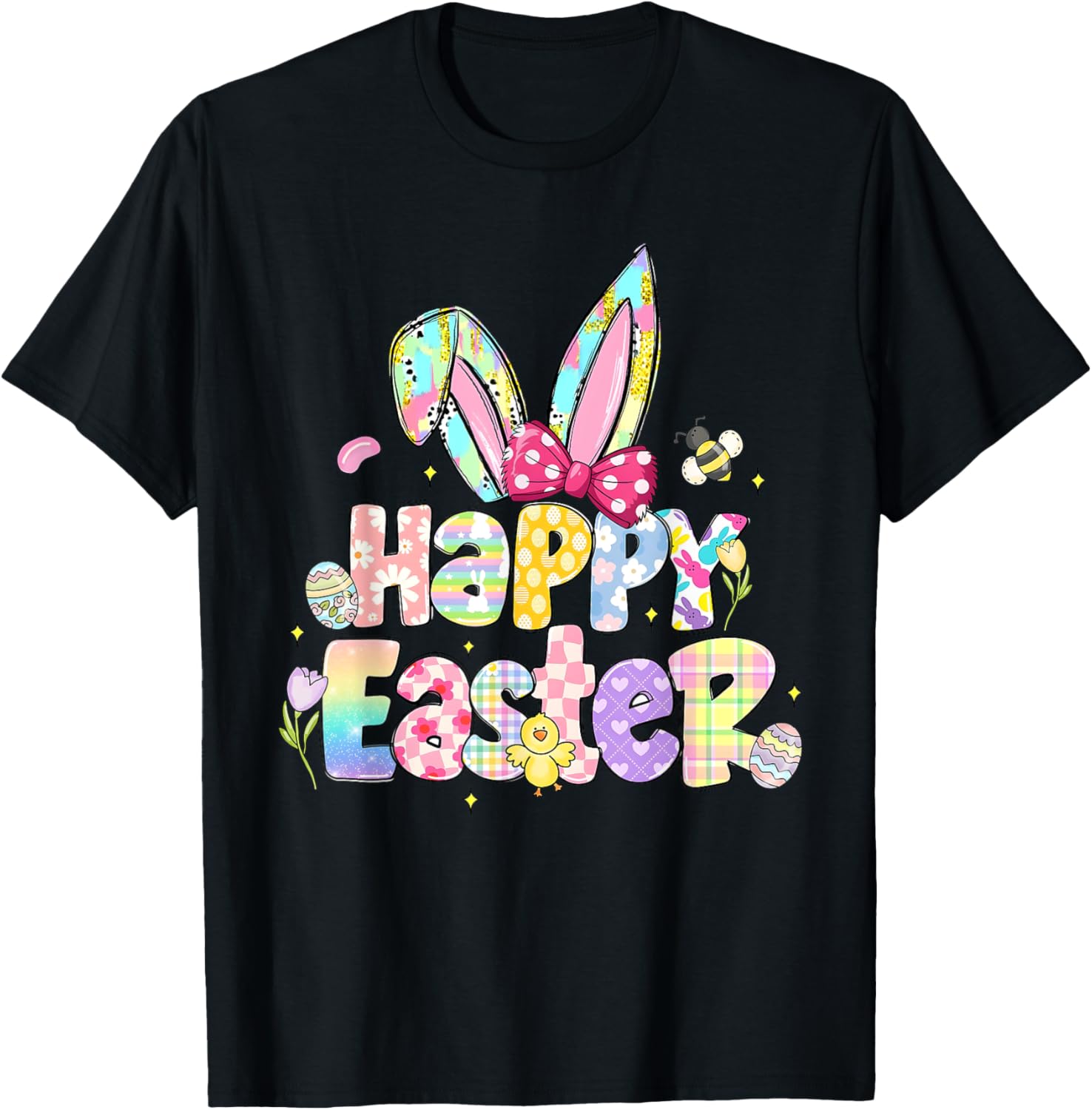 Coquette Bow Sparkling Easter Girl T-Shirt