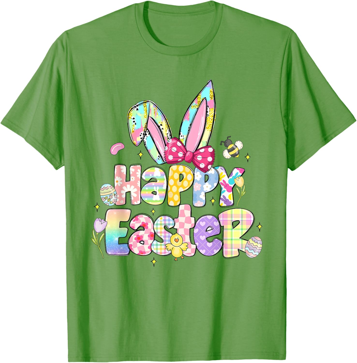 Coquette Bow Sparkling Easter Girl T-Shirt