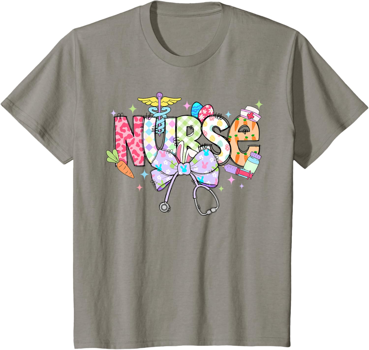 Coquette Bow Stethoscope Nurse Happy Easter Day T-Shirt