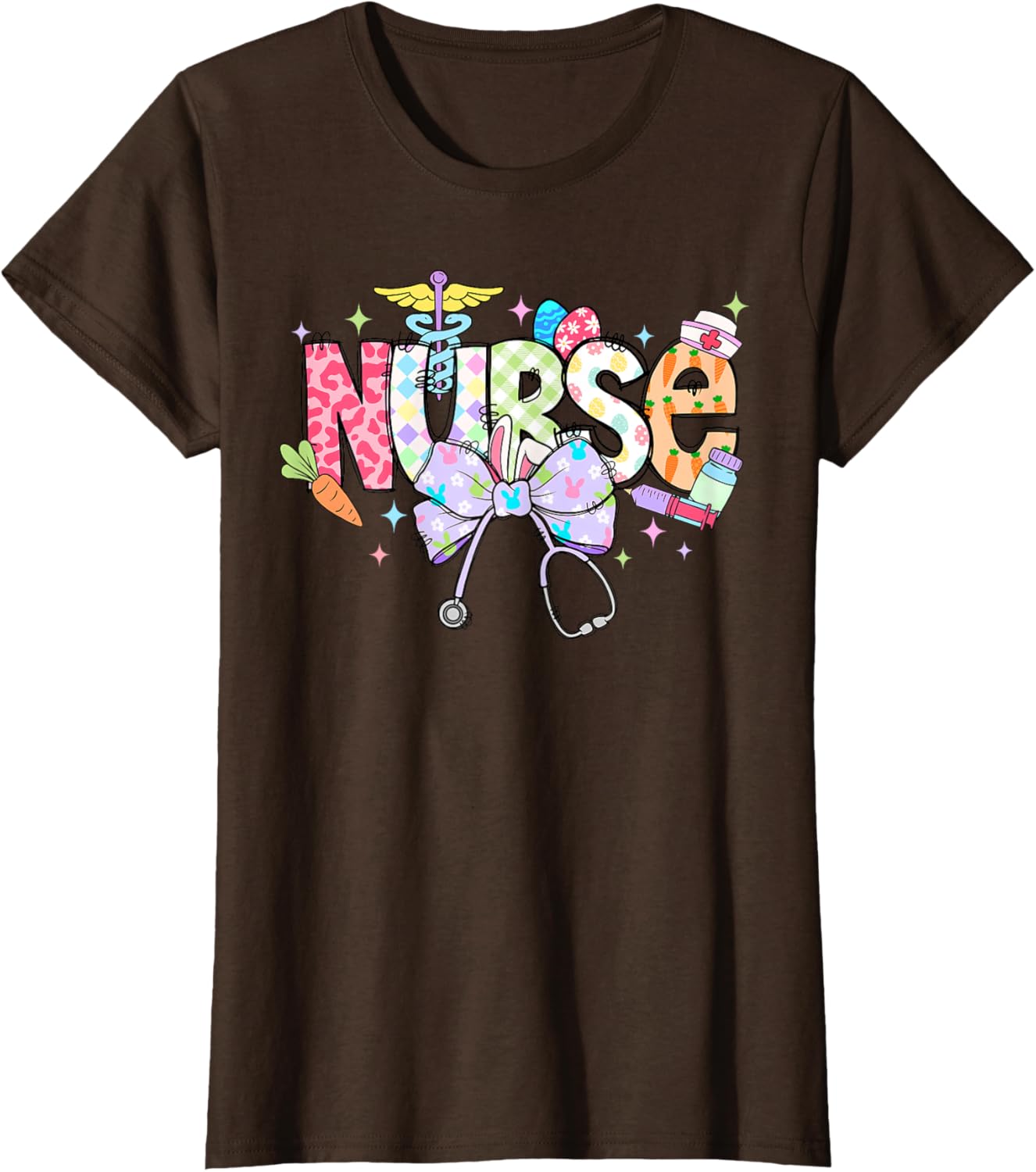 Coquette Bow Stethoscope Nurse Happy Easter Day T-Shirt