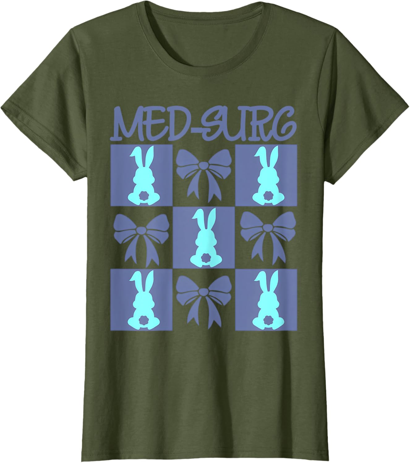 Coquette Med-Surg Nurse Easter Bunny Medical Surgical Crew T-Shirt