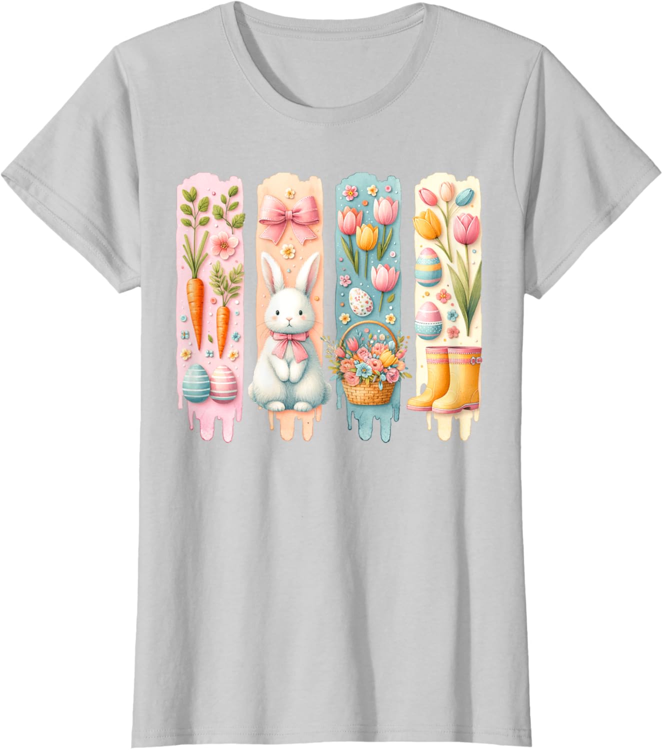 Cute Brushstroke Bunny Easter Coquette Bow Boys Girls Easter T-Shirt