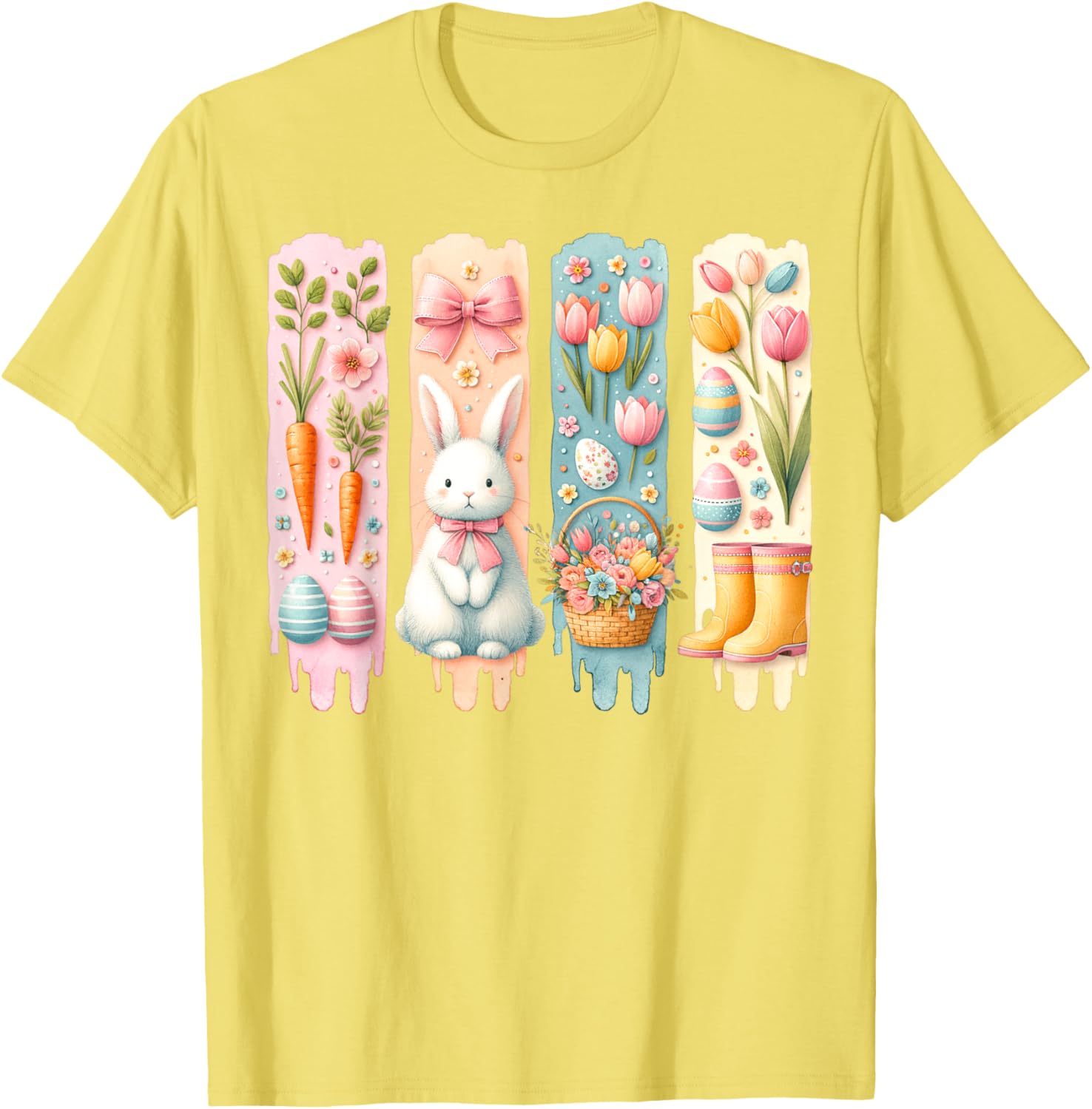 Cute Brushstroke Bunny Easter Coquette Bow Boys Girls Easter T-Shirt