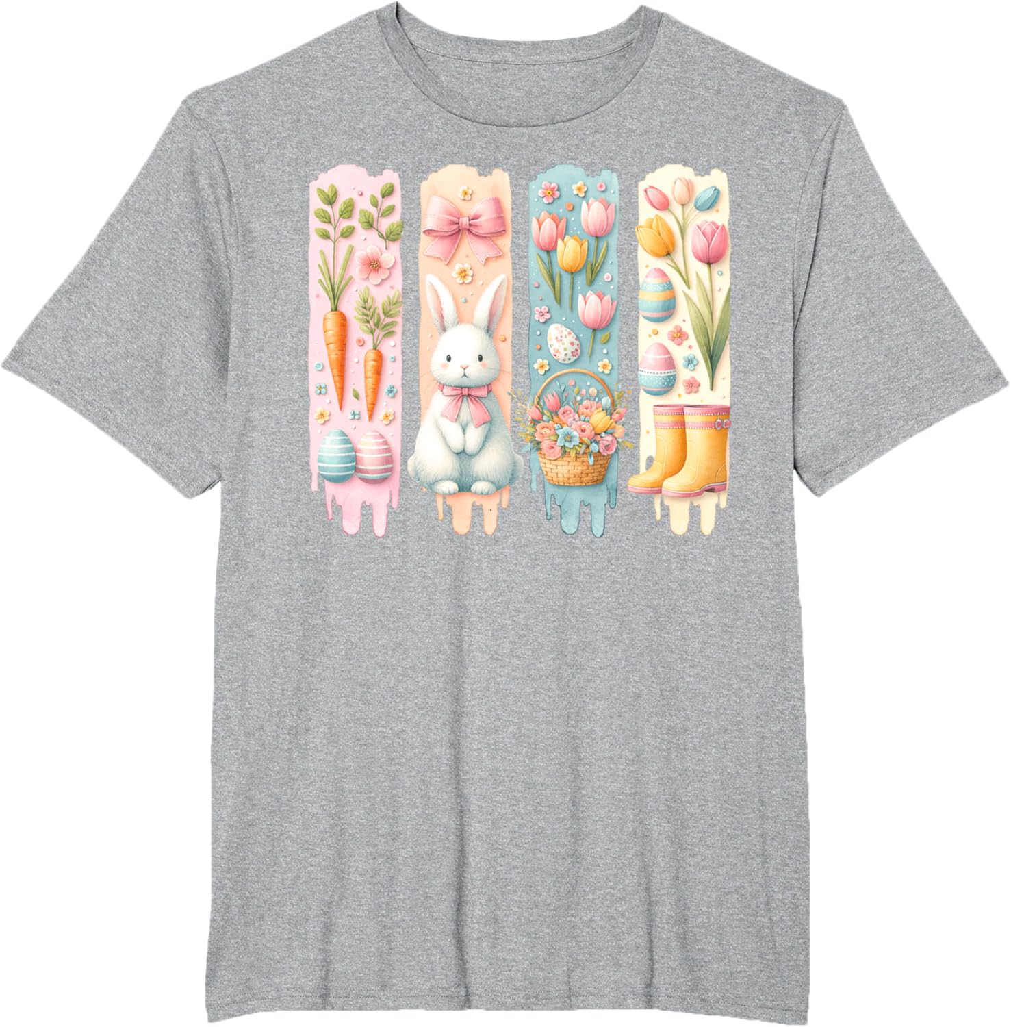 Cute Brushstroke Bunny Easter Coquette Bow Boys Girls Easter T-Shirt