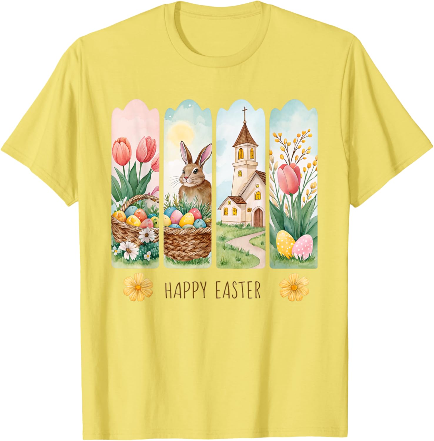 Cute Brushstroke Bunny Happy Easter Coquette Bow Boys Girls T-Shirt