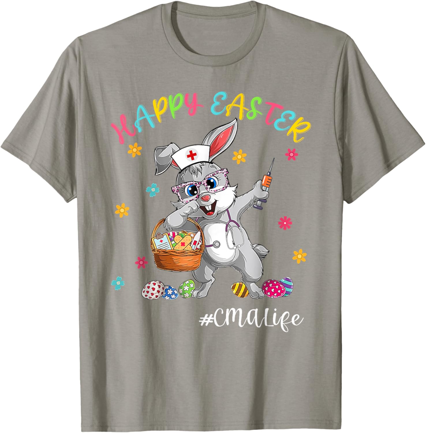 Cute Bunny CMA Life Nurse Bunny Easter Day Nursing Matching T-Shirt