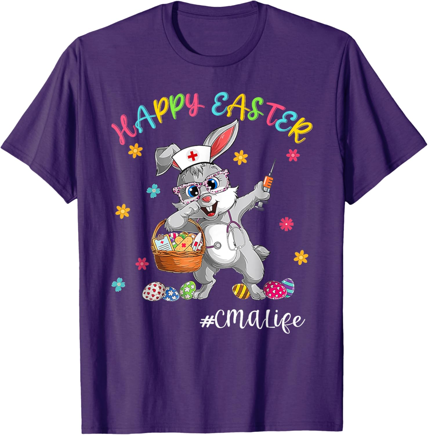 Cute Bunny CMA Life Nurse Bunny Easter Day Nursing Matching T-Shirt