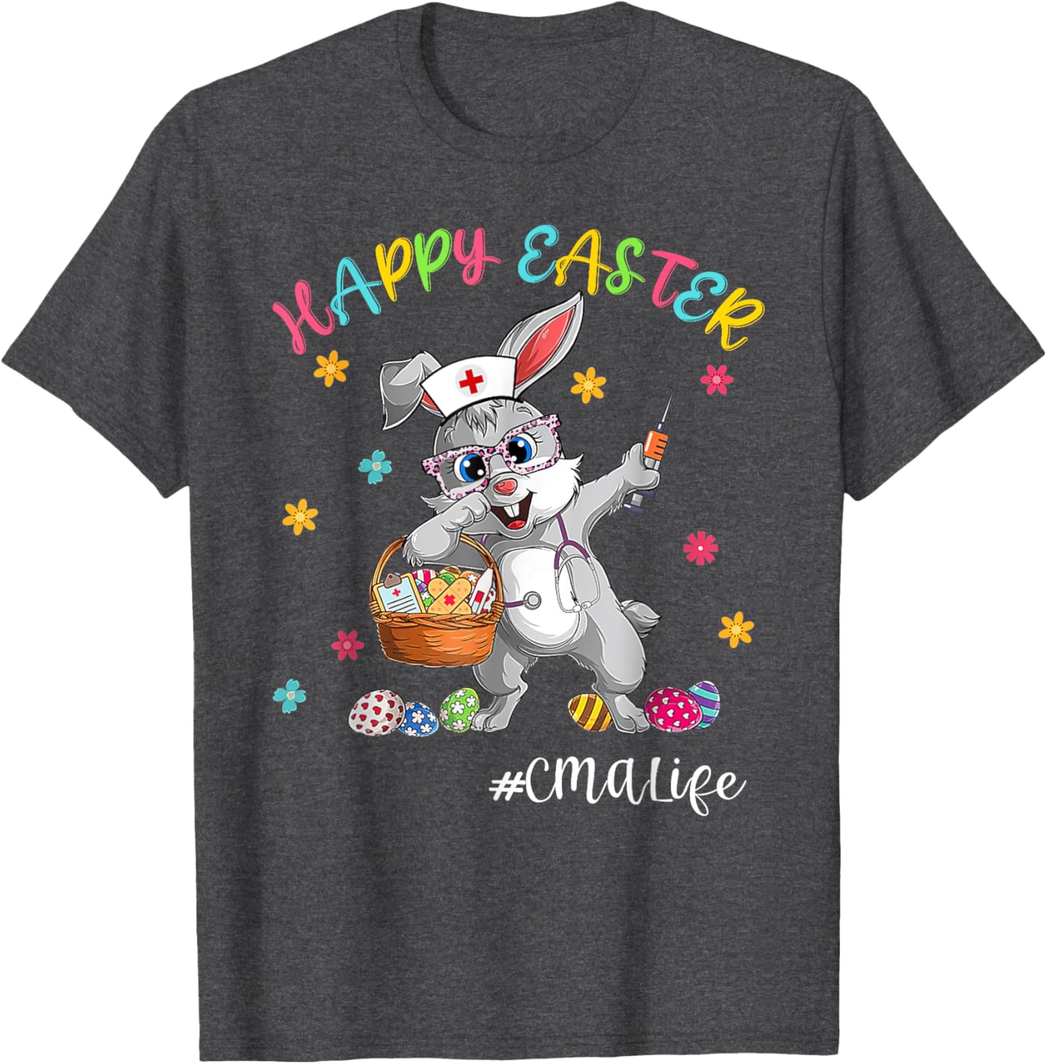 Cute Bunny CMA Life Nurse Bunny Easter Day Nursing Matching T-Shirt