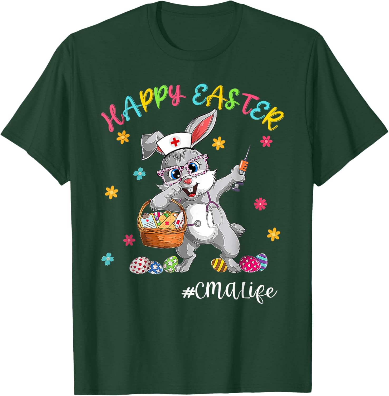 Cute Bunny CMA Life Nurse Bunny Easter Day Nursing Matching T-Shirt