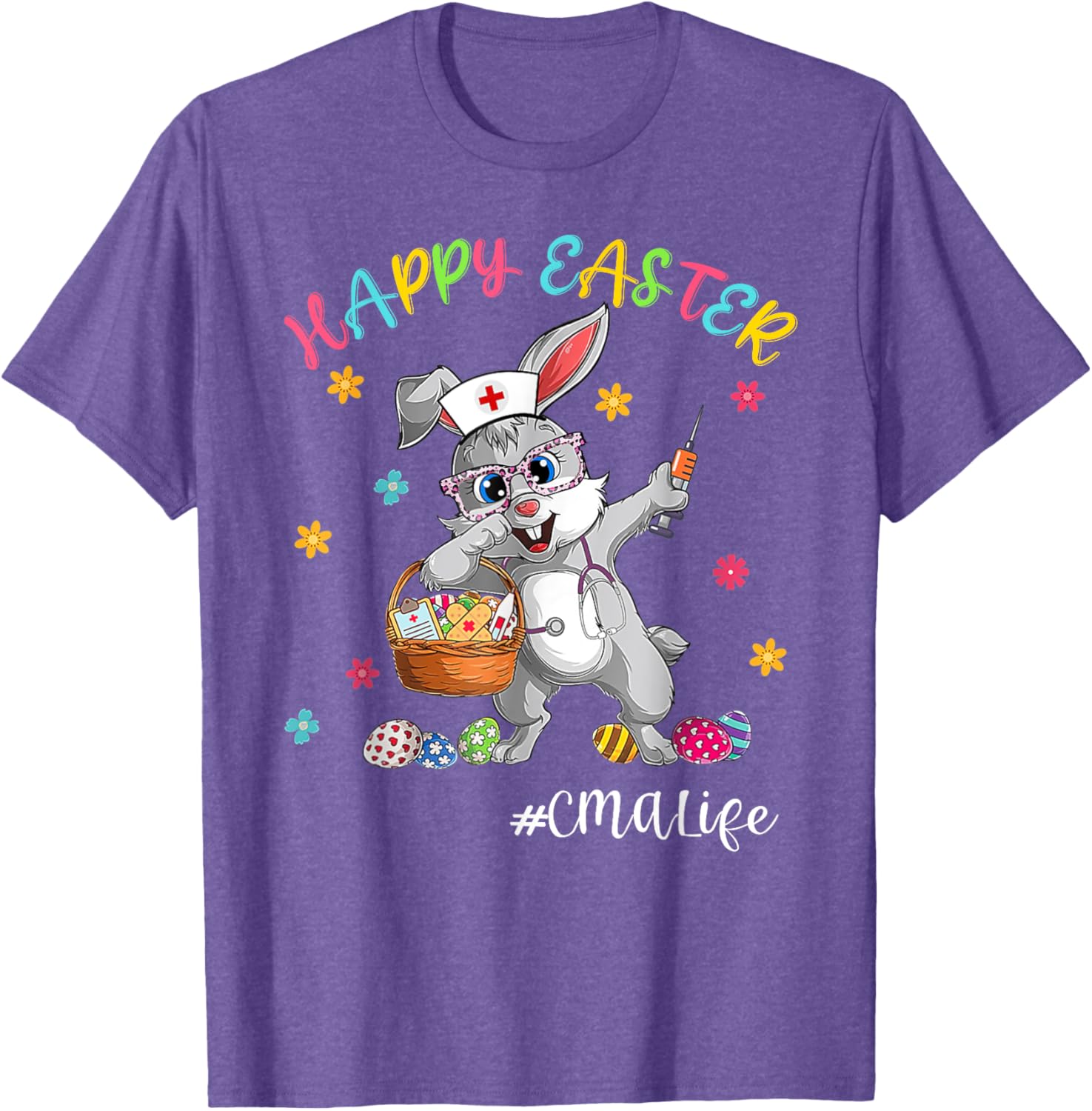 Cute Bunny CMA Life Nurse Bunny Easter Day Nursing Matching T-Shirt