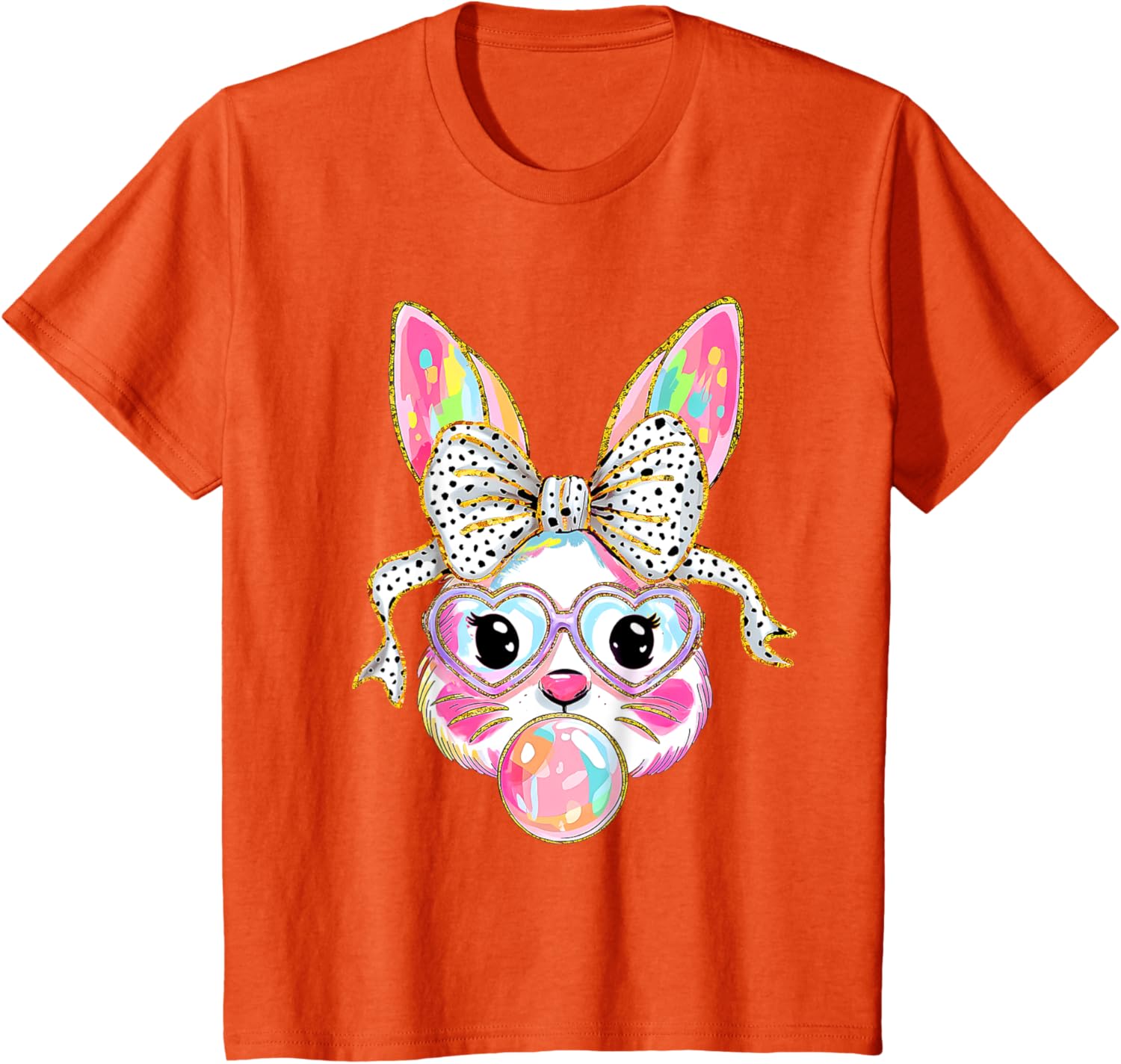 Cute Bunny Coquette Bow Easter Day Rabbit Teens Girls Kids T-Shirt