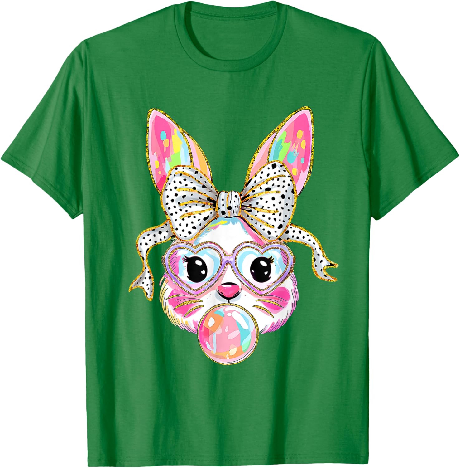 Cute Bunny Coquette Bow Easter Day Rabbit Teens Girls Kids T-Shirt