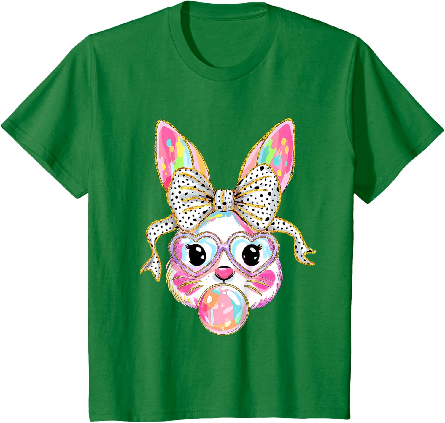 Cute Bunny Coquette Bow Easter Day Rabbit Teens Girls Kids T-Shirt