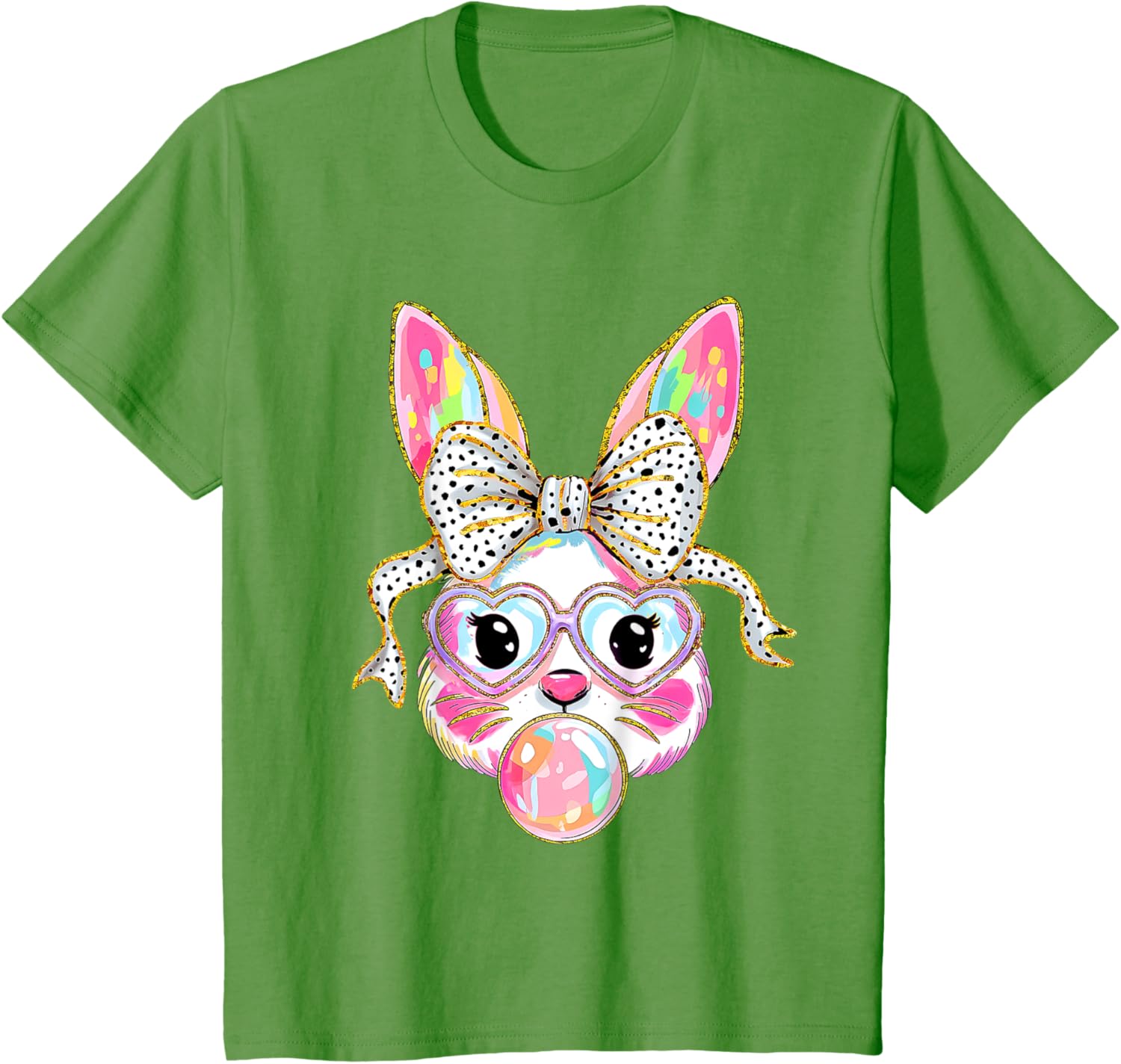 Cute Bunny Coquette Bow Easter Day Rabbit Teens Girls Kids T-Shirt