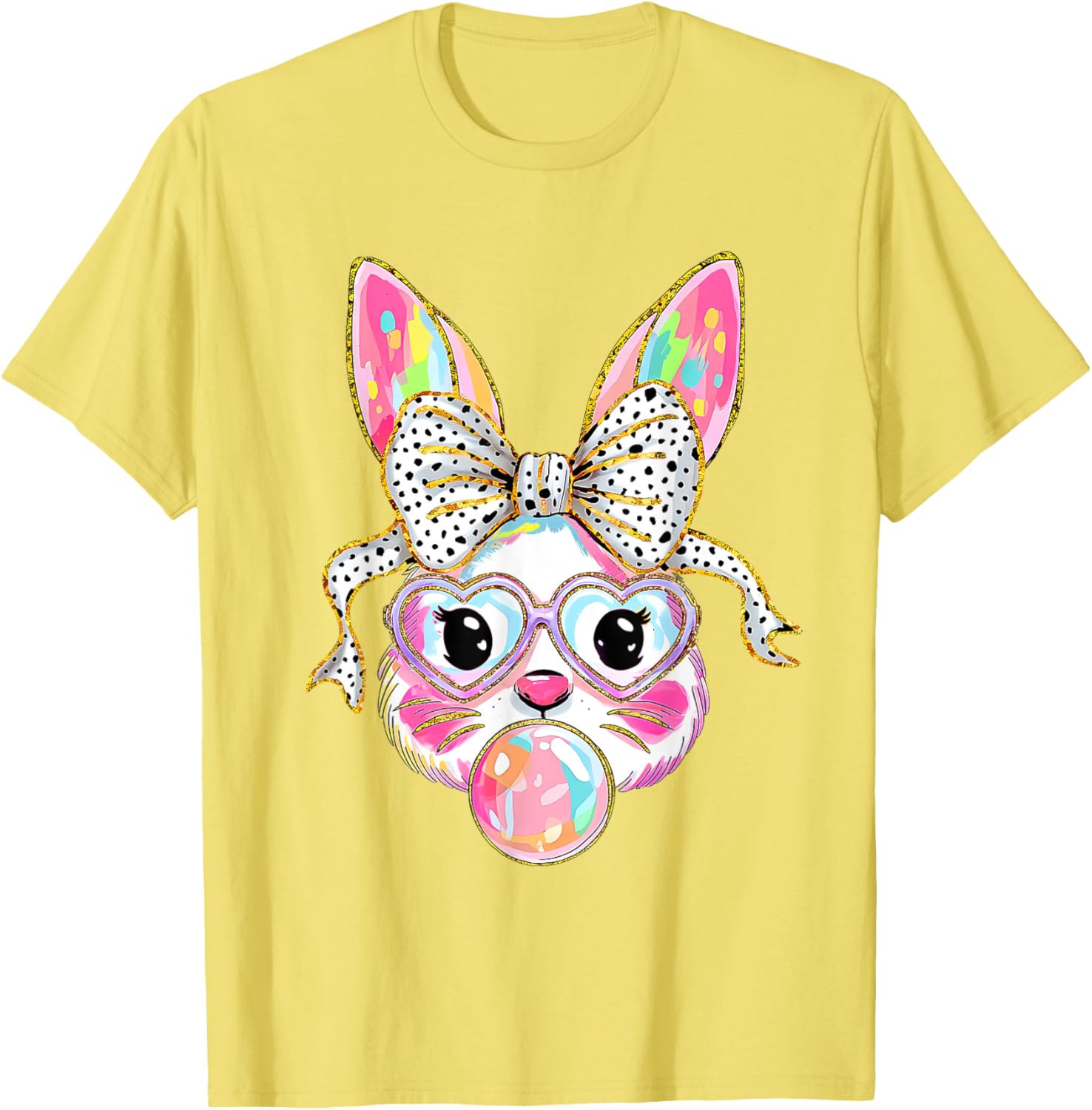 Cute Bunny Coquette Bow Easter Day Rabbit Teens Girls Kids T-Shirt