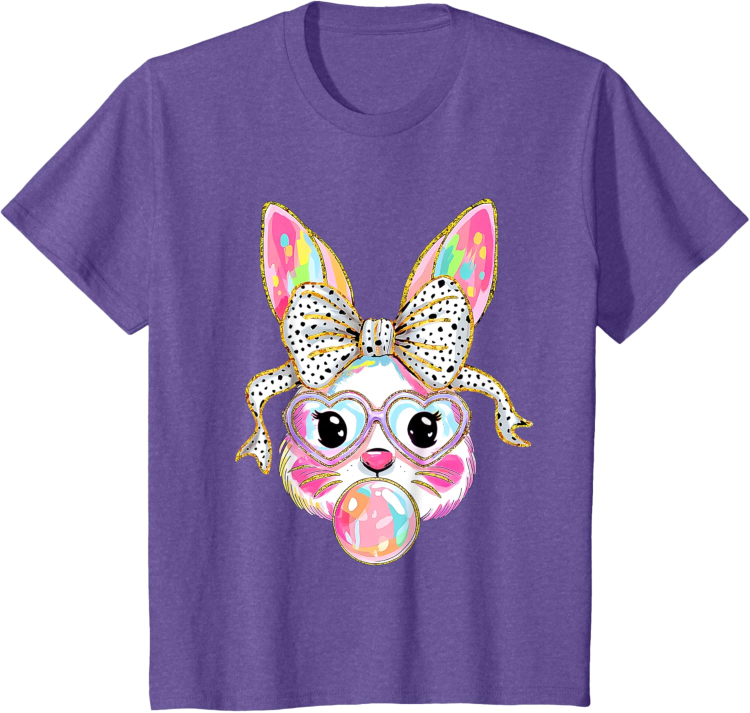 Cute Bunny Coquette Bow Easter Day Rabbit Teens Girls Kids T-Shirt